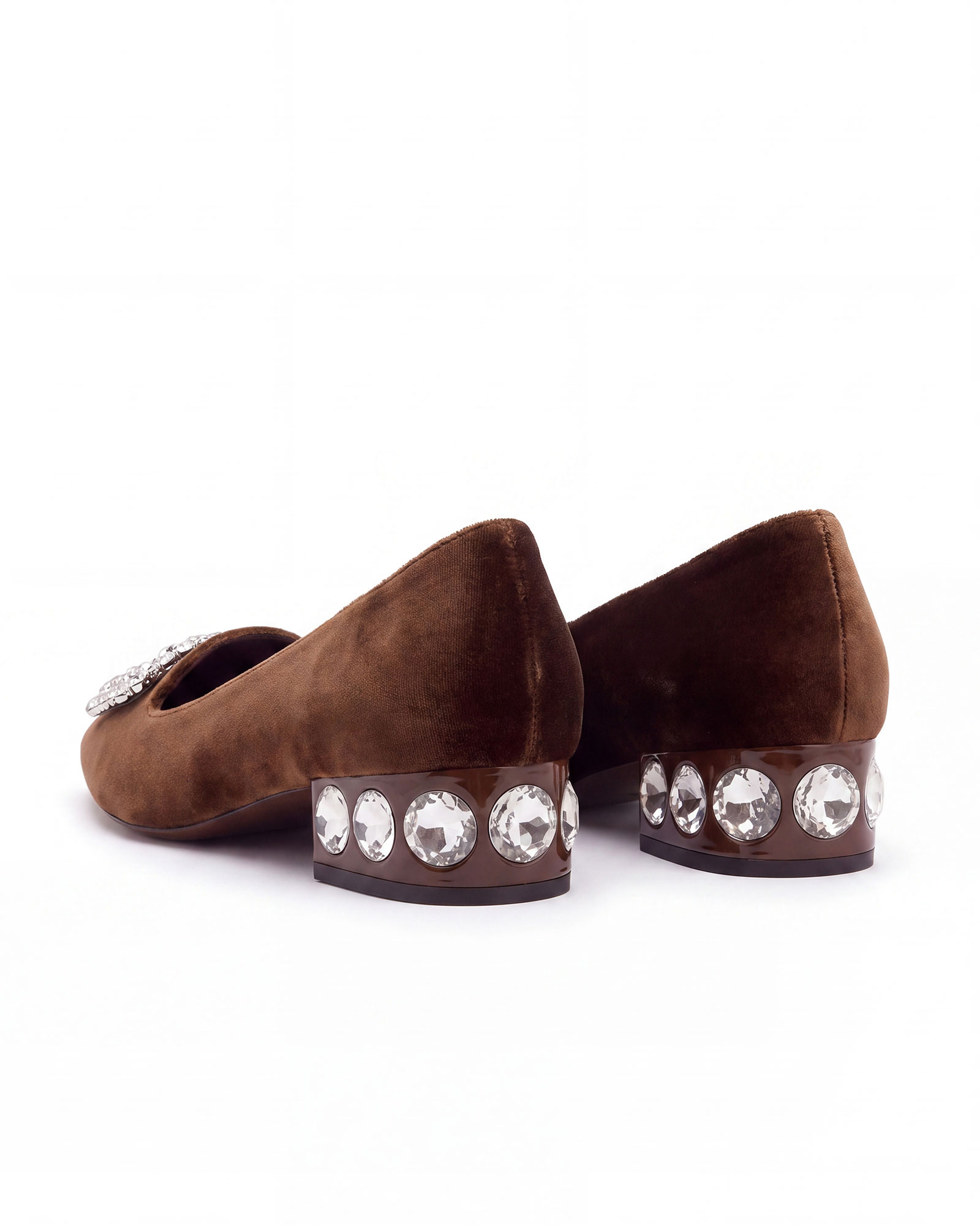 Nadica Rhinestone Flats In Brown