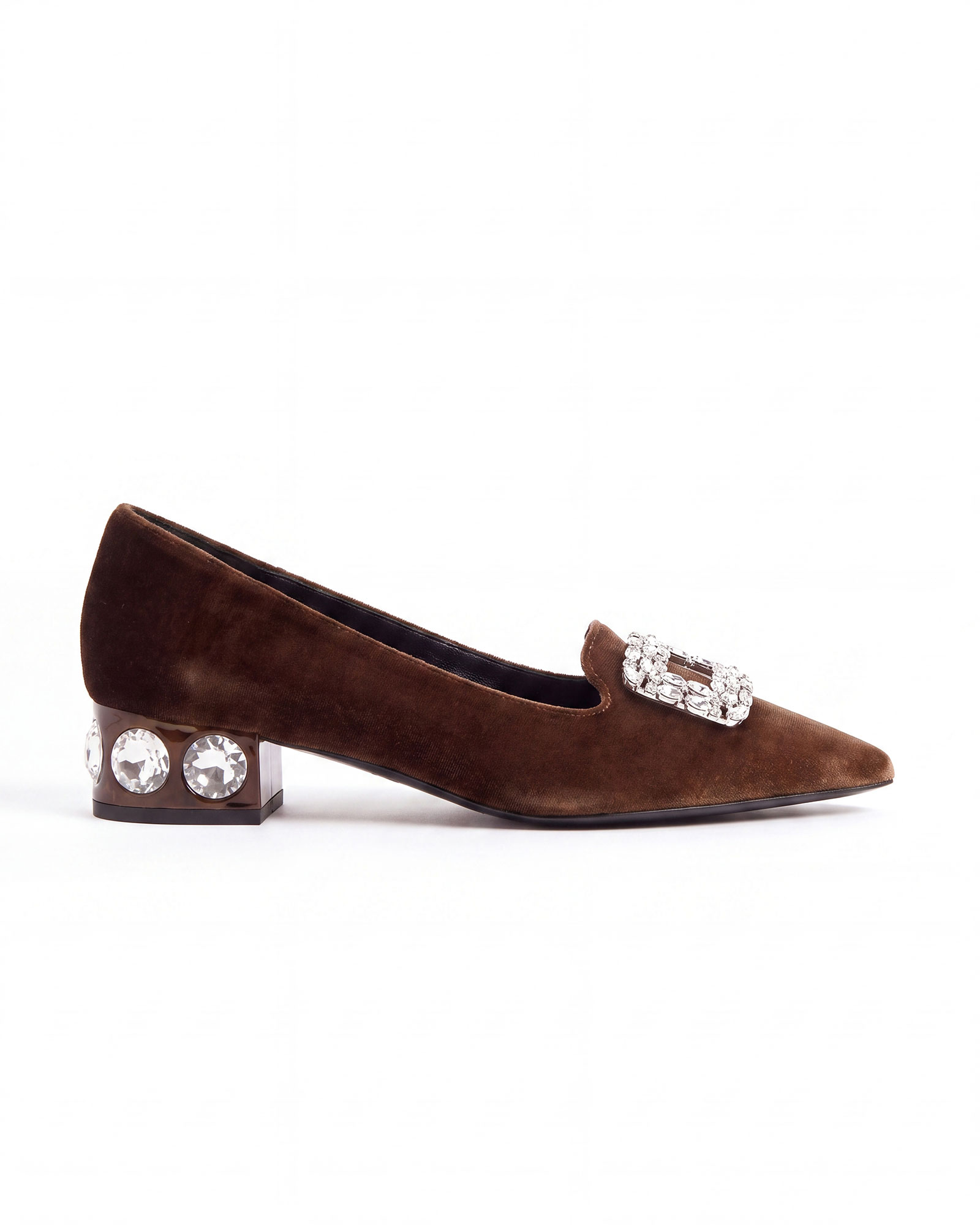 Nadica Rhinestone Flats In Brown