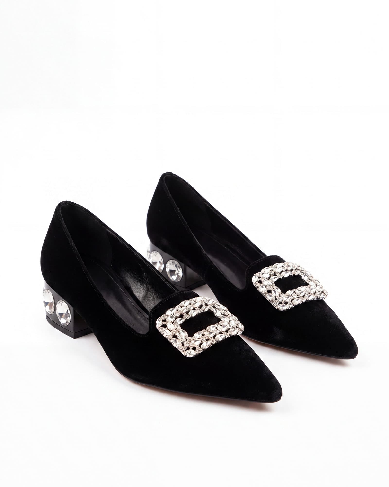 [Copy]Nadica Rhinestone Flats In Black