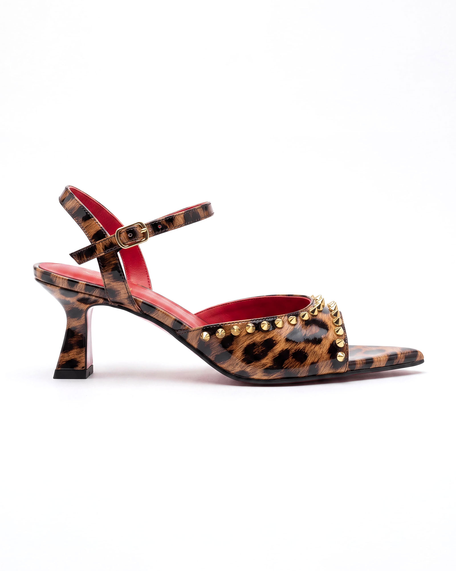 Molly Rivet Strap Pumps In Leopard 