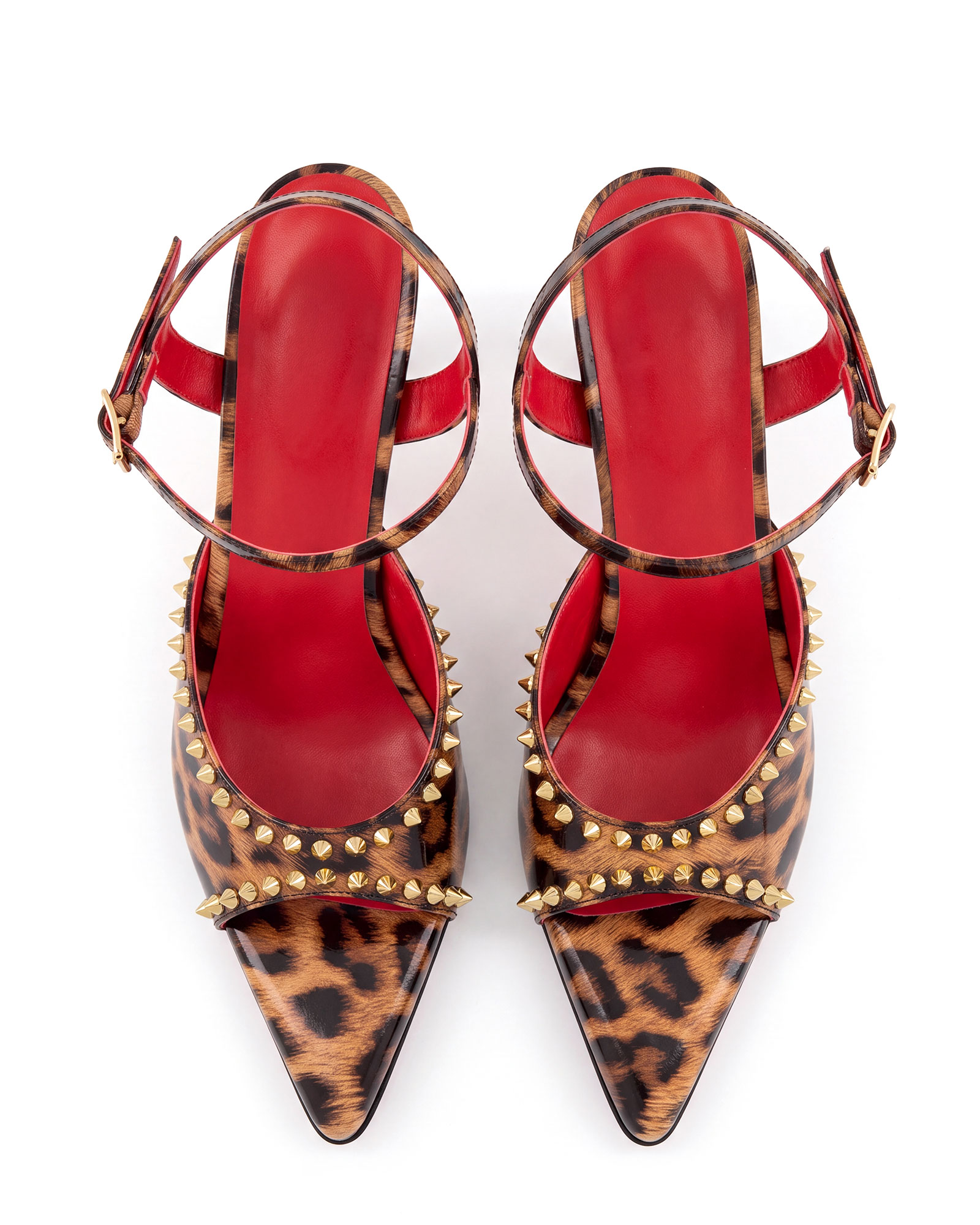 Molly Rivet Strap Pumps In Leopard 