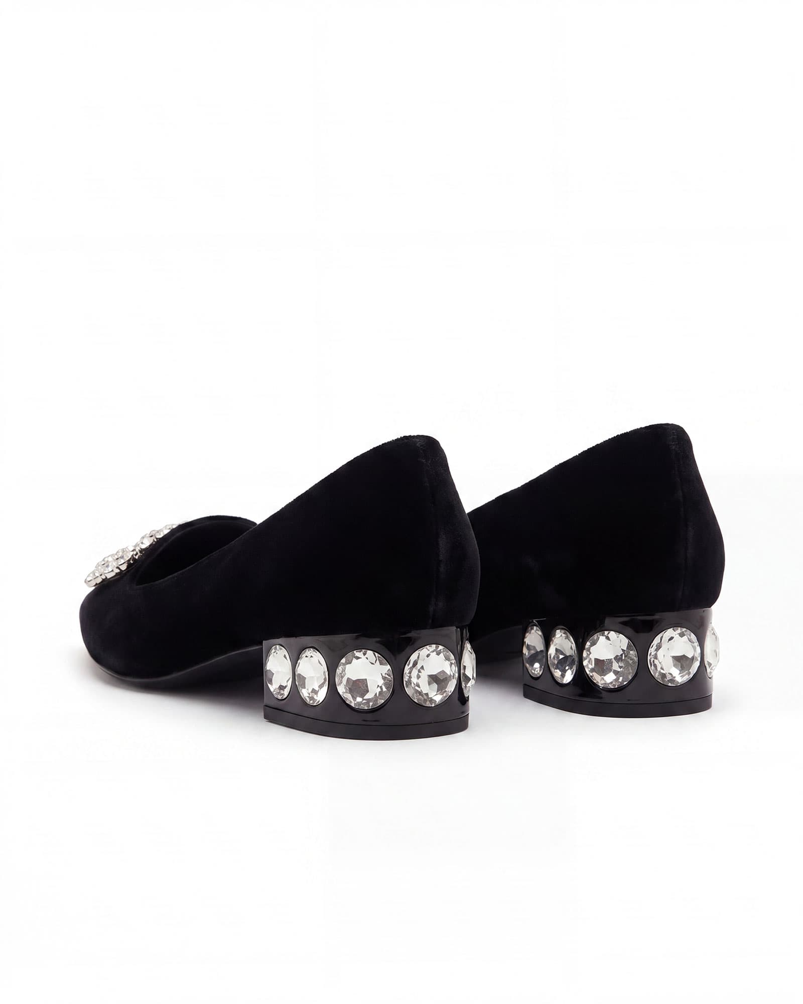 [Copy]Nadica Rhinestone Flats In Black