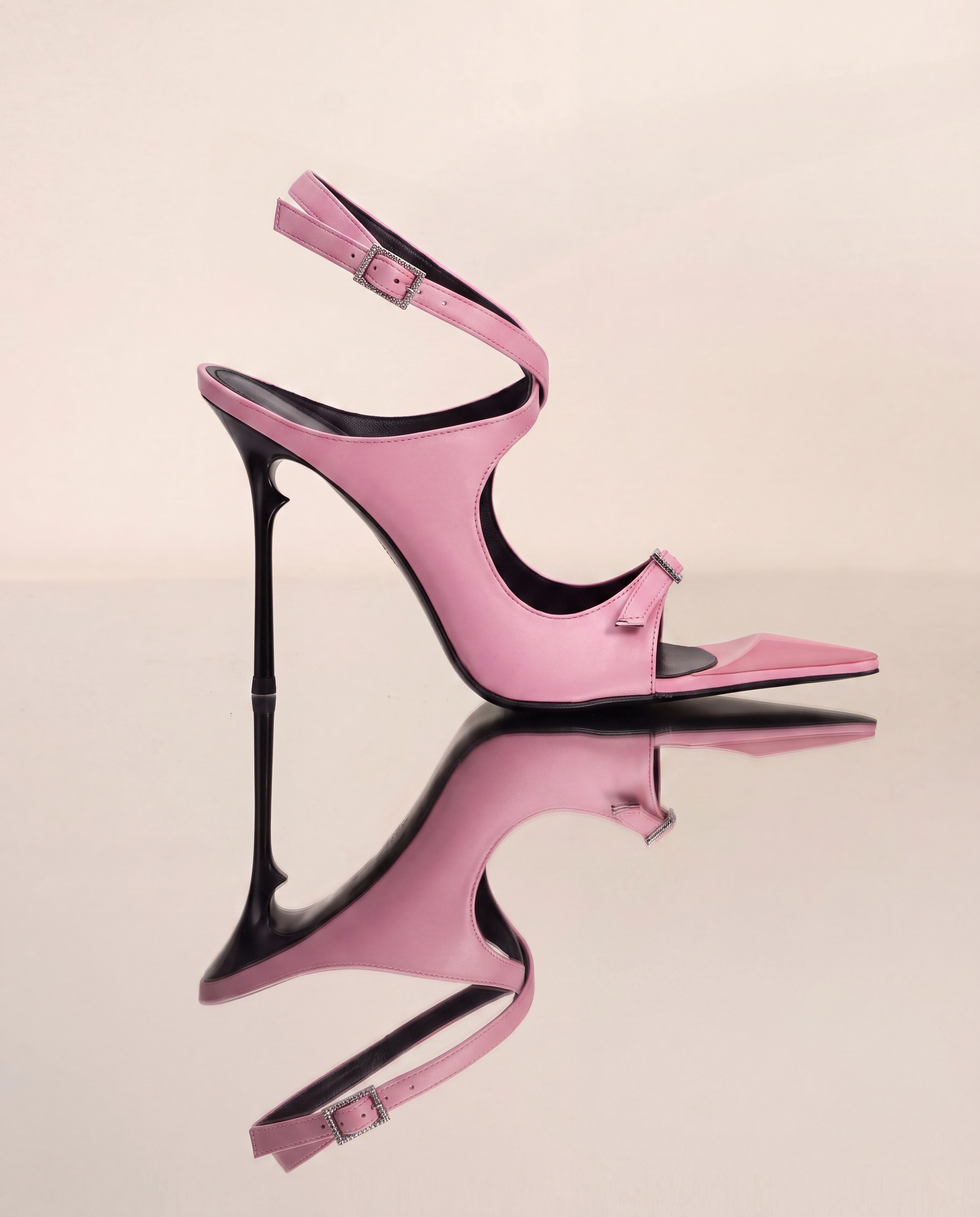 Liddy Cutout Cross Strap Sandals In Barbie Pink