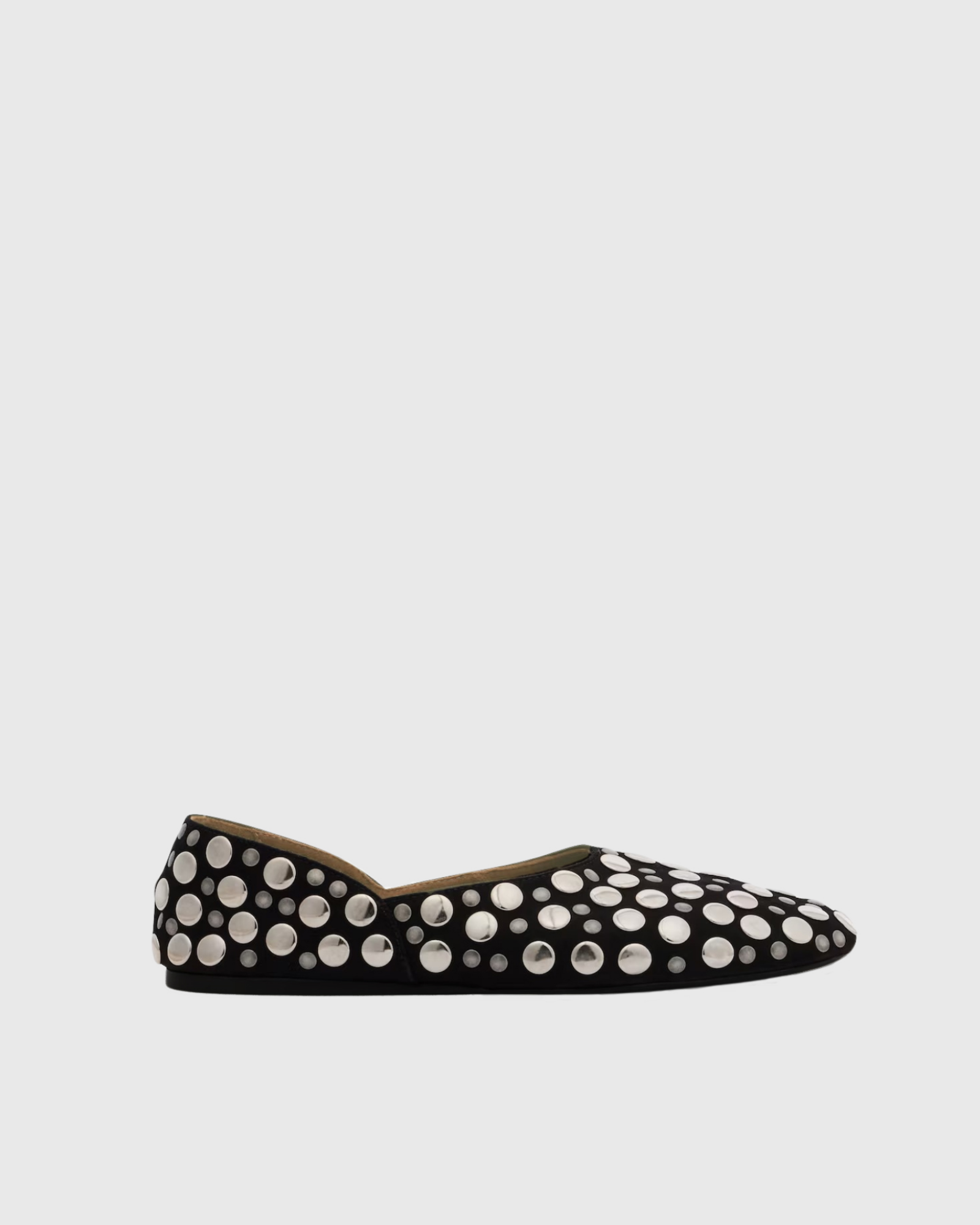 Pacino Rivet Leather Ballet Flats In Black