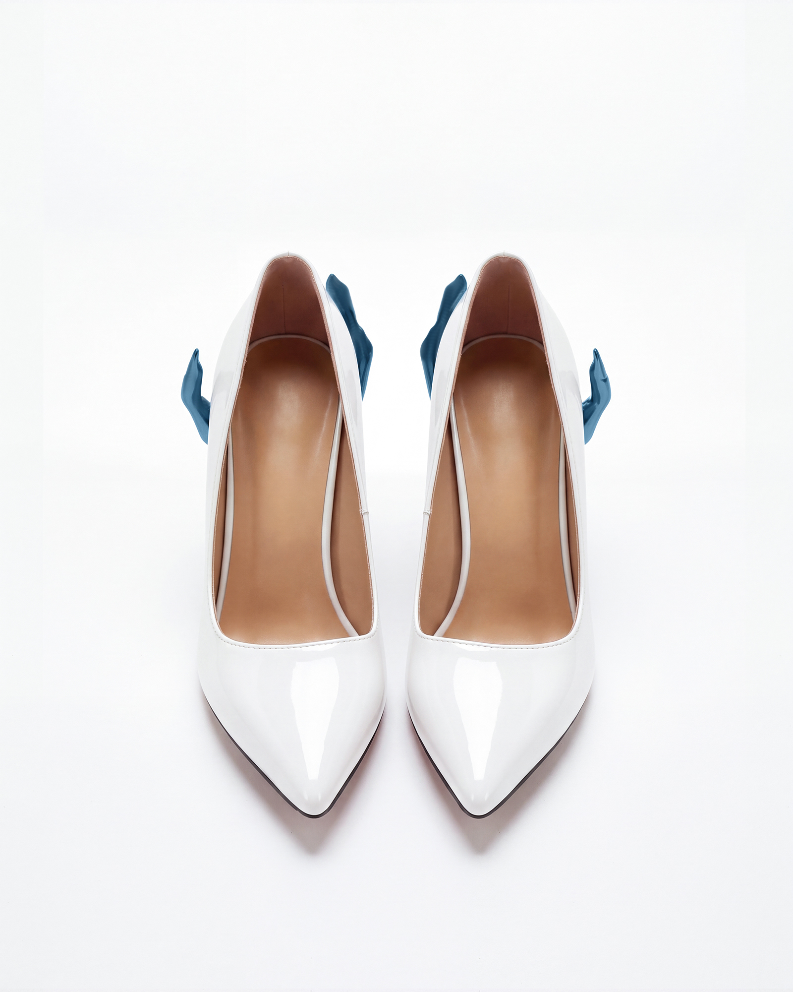 Maija Green Hand Sculpture Heels In White