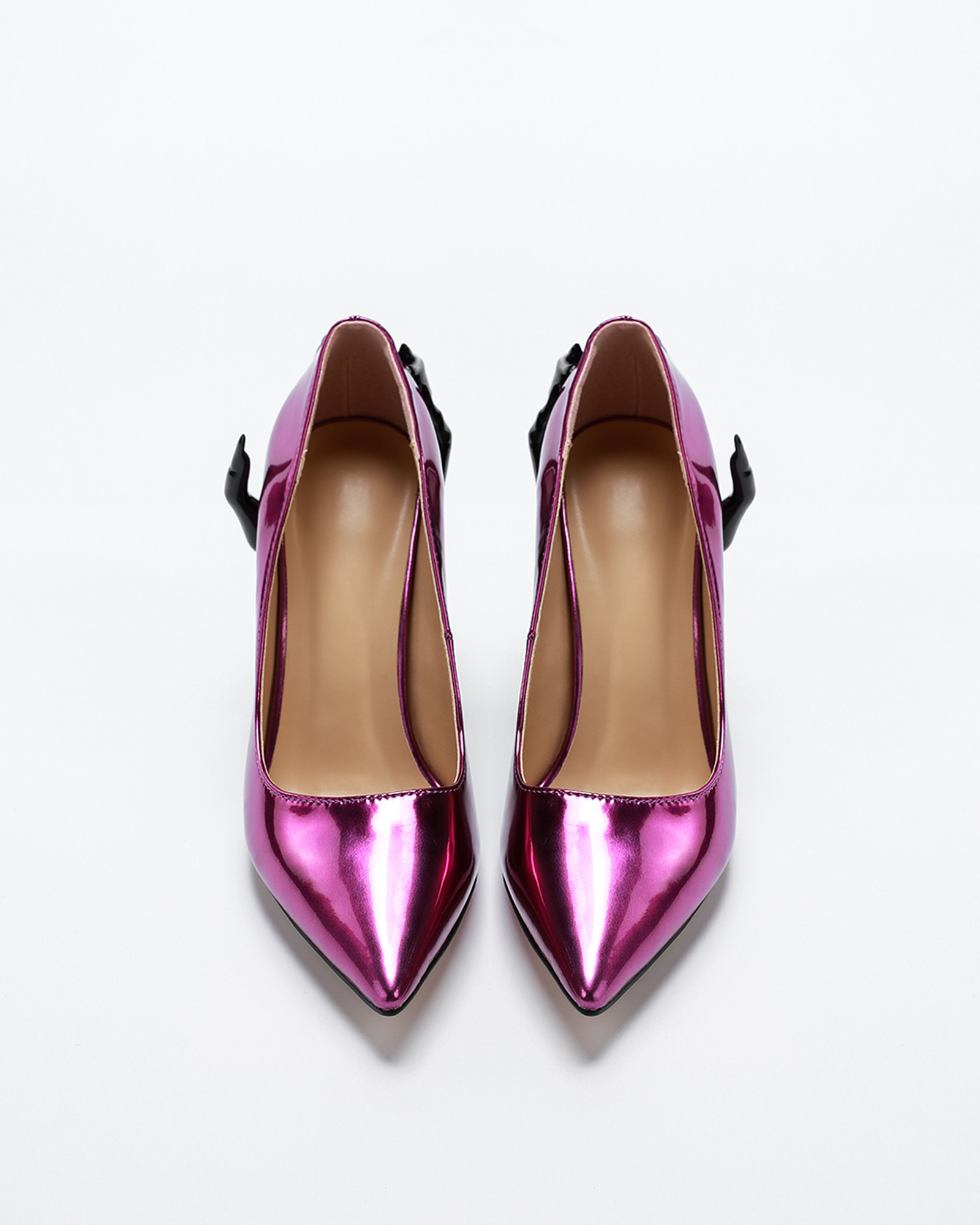 Maija Black Hand Sculpture Heels In Pink