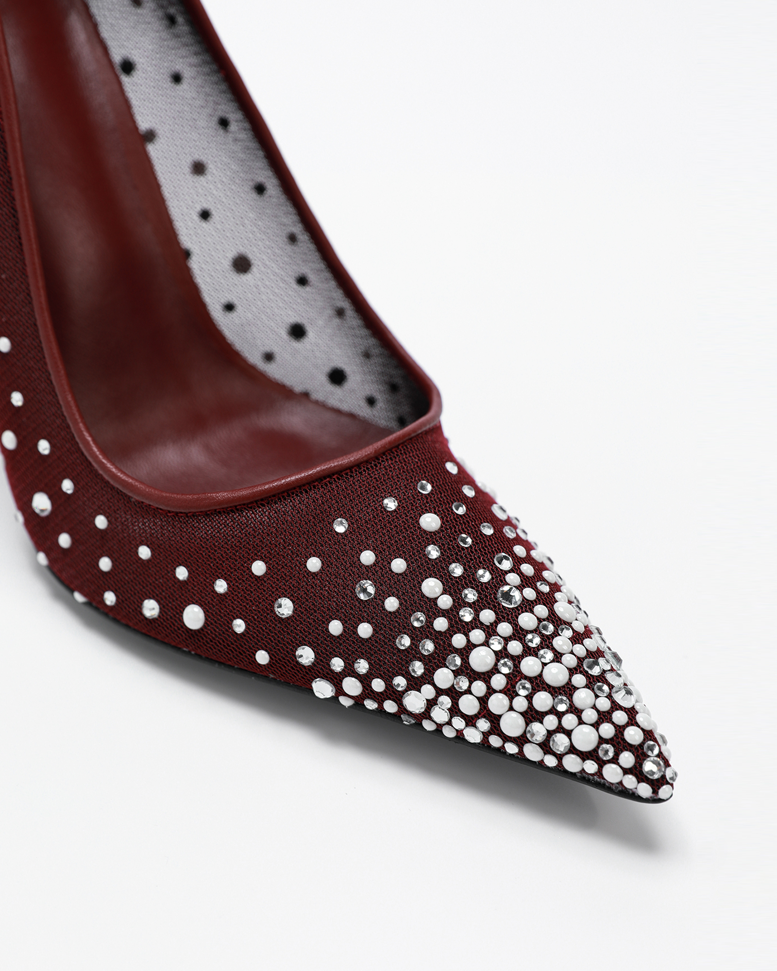 Madge Rhinestone Pumps In Red