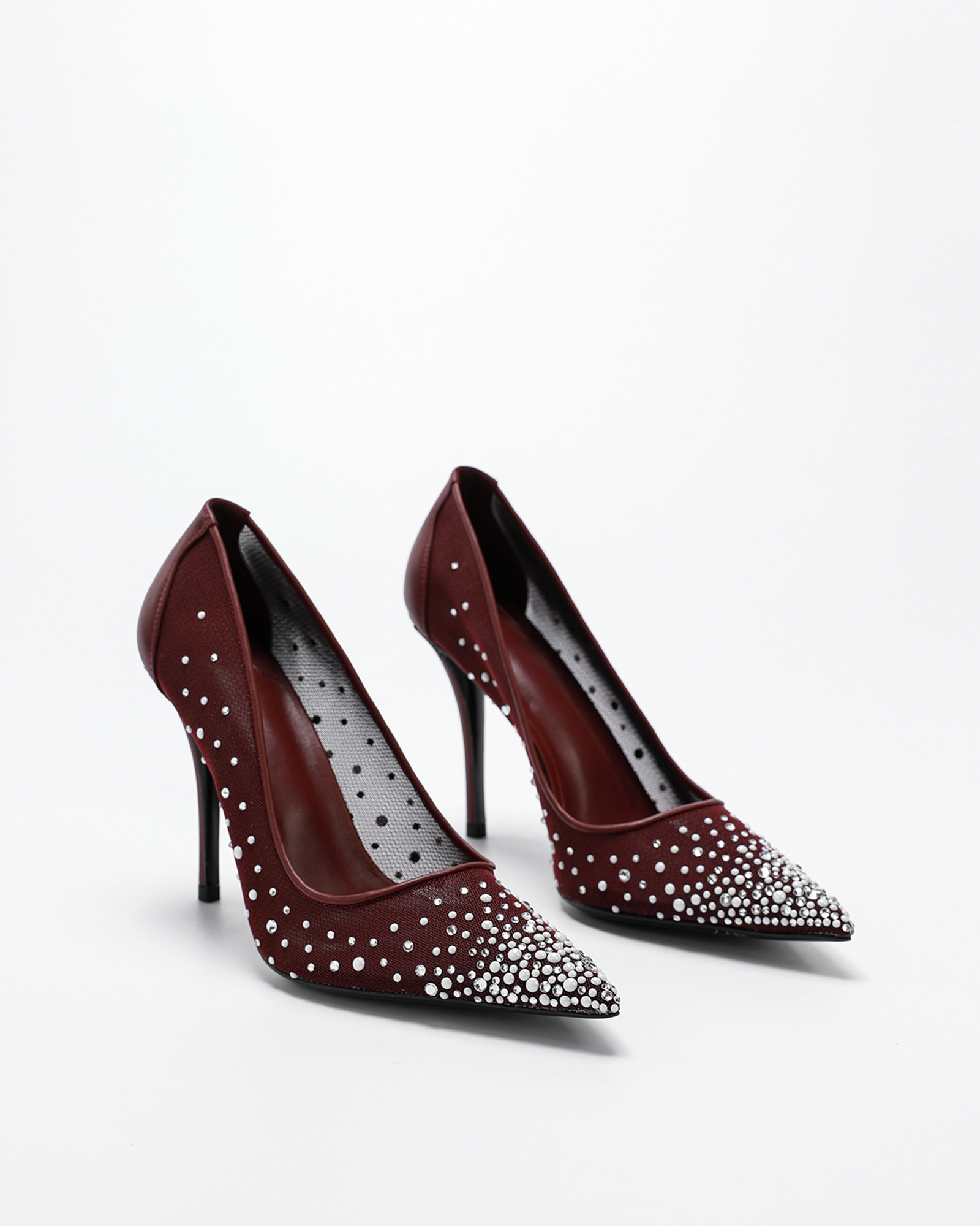 Madge Rhinestone Pumps In Red