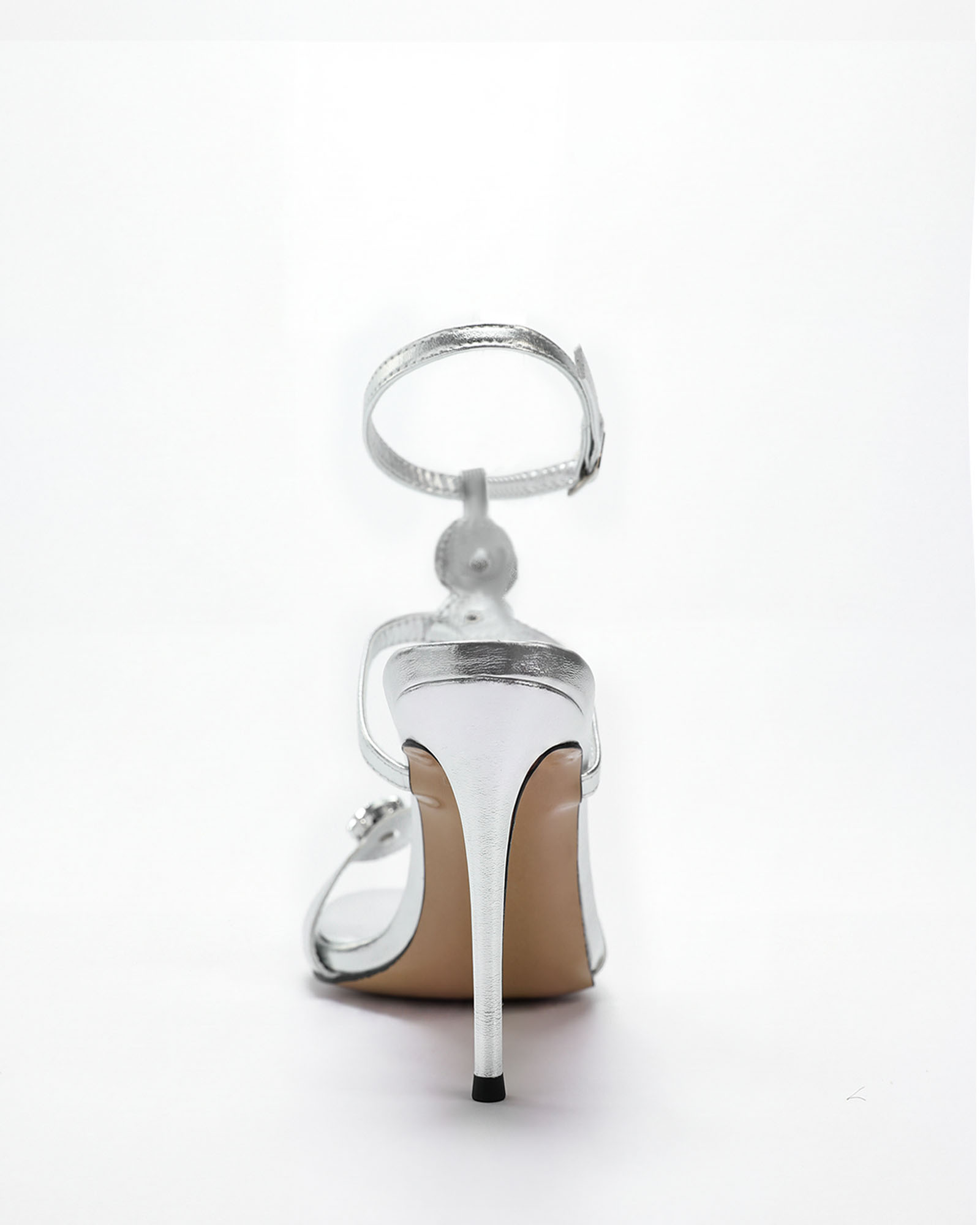 Maat Gem Strap Metallic Sandals In Sliver  