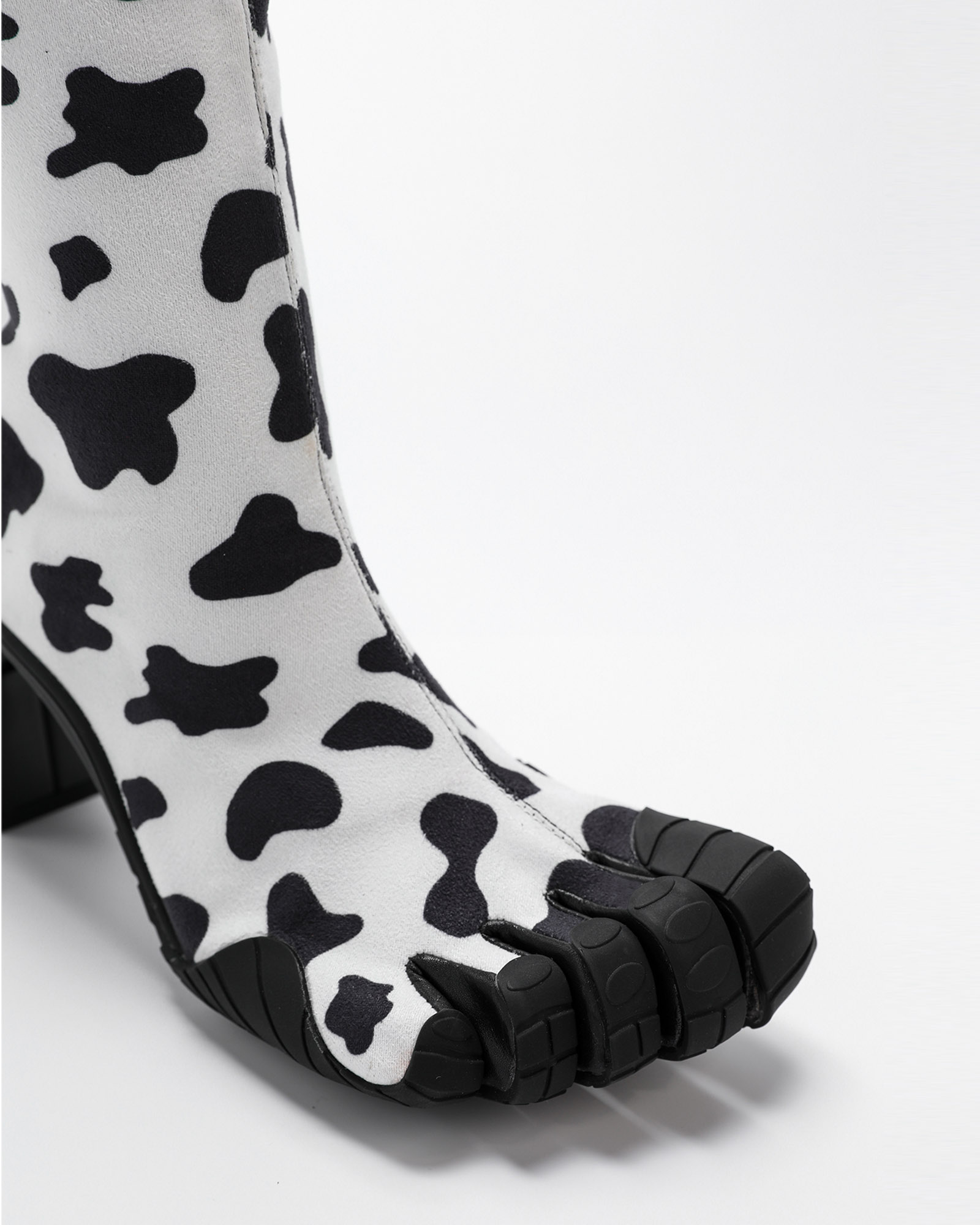 Mahsa Cow Print Ankle Boots