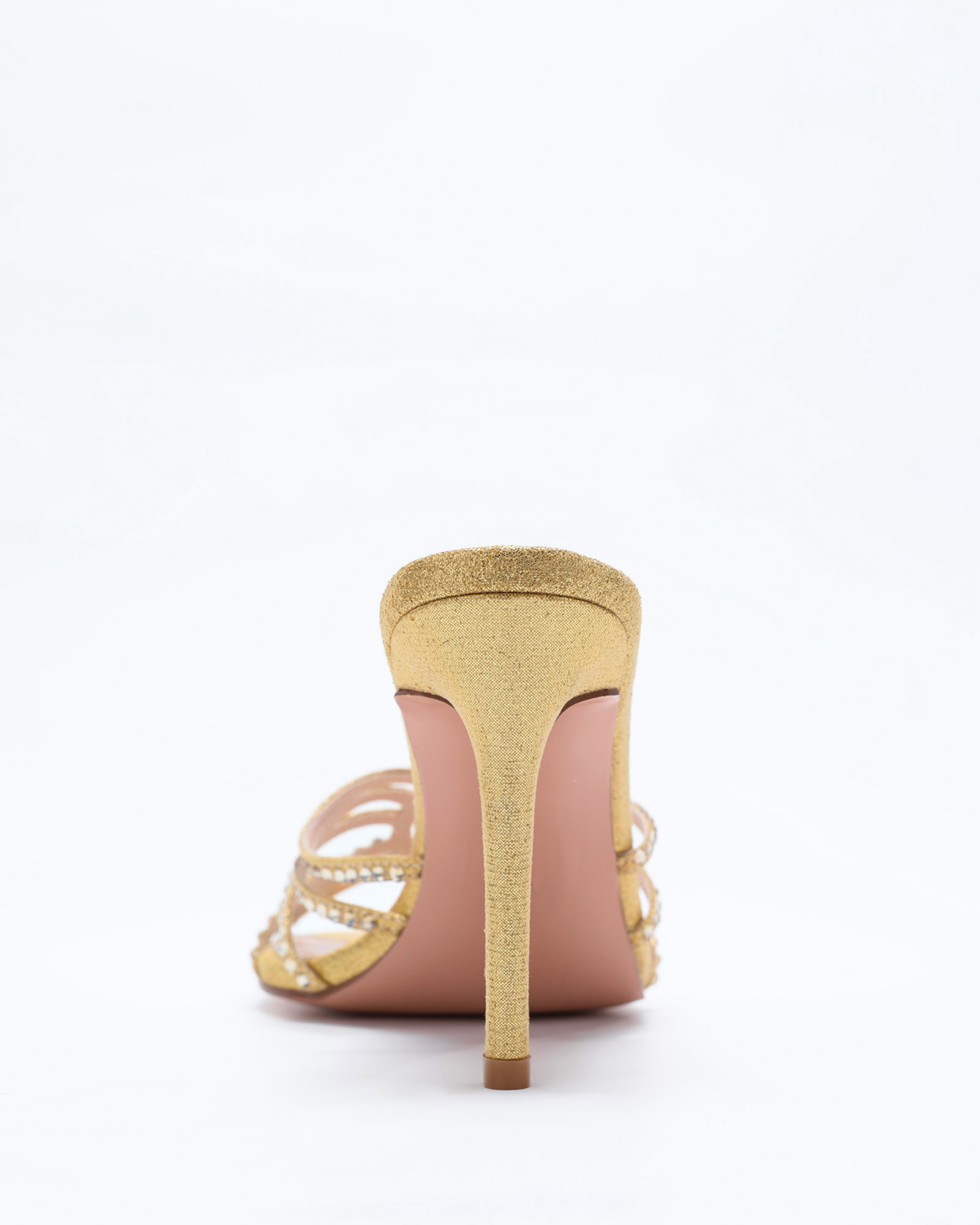 Kaeo Rhinestone Cage Mules In Gold
