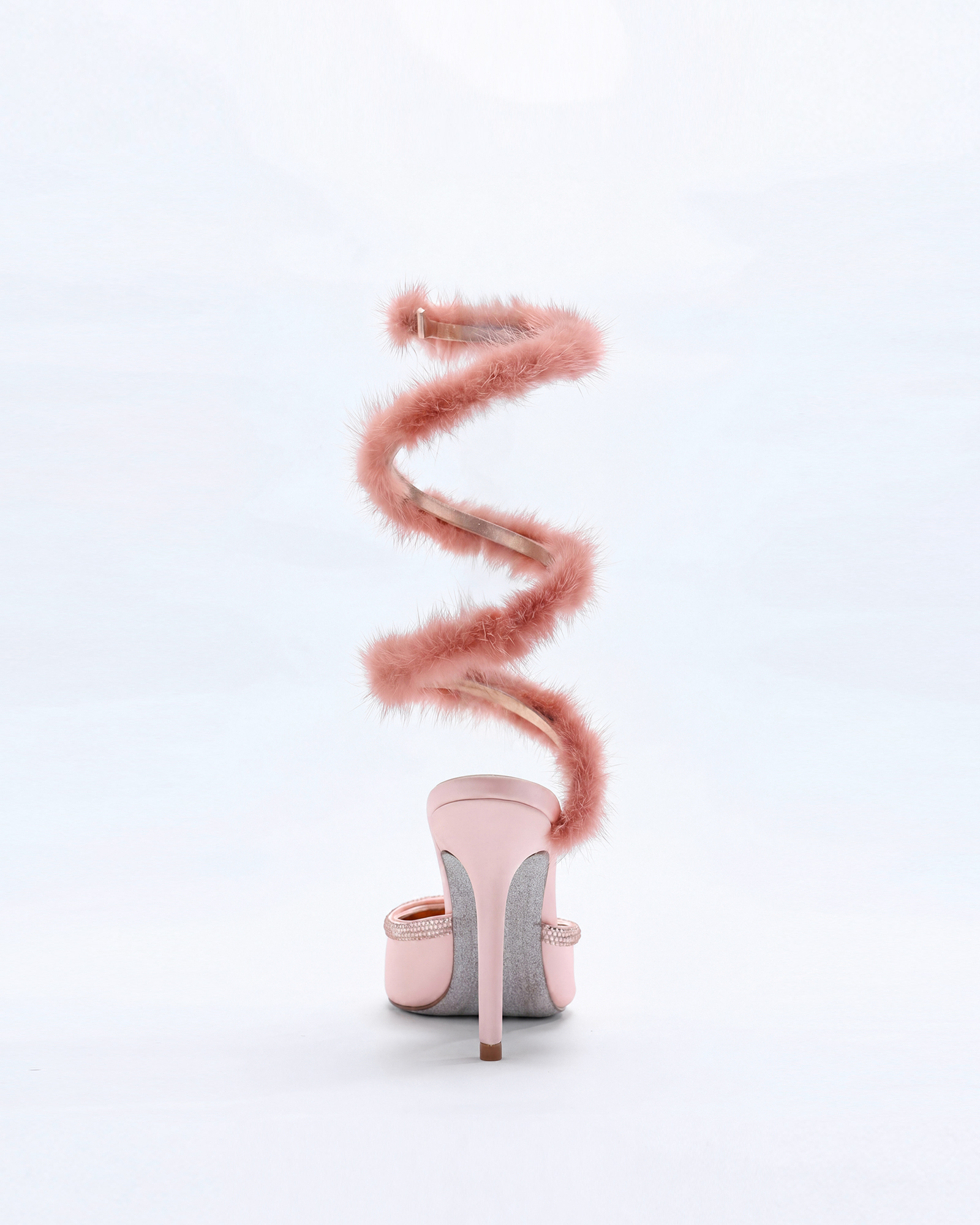 Kaie Faux Fur Trimmed Snake Pumps