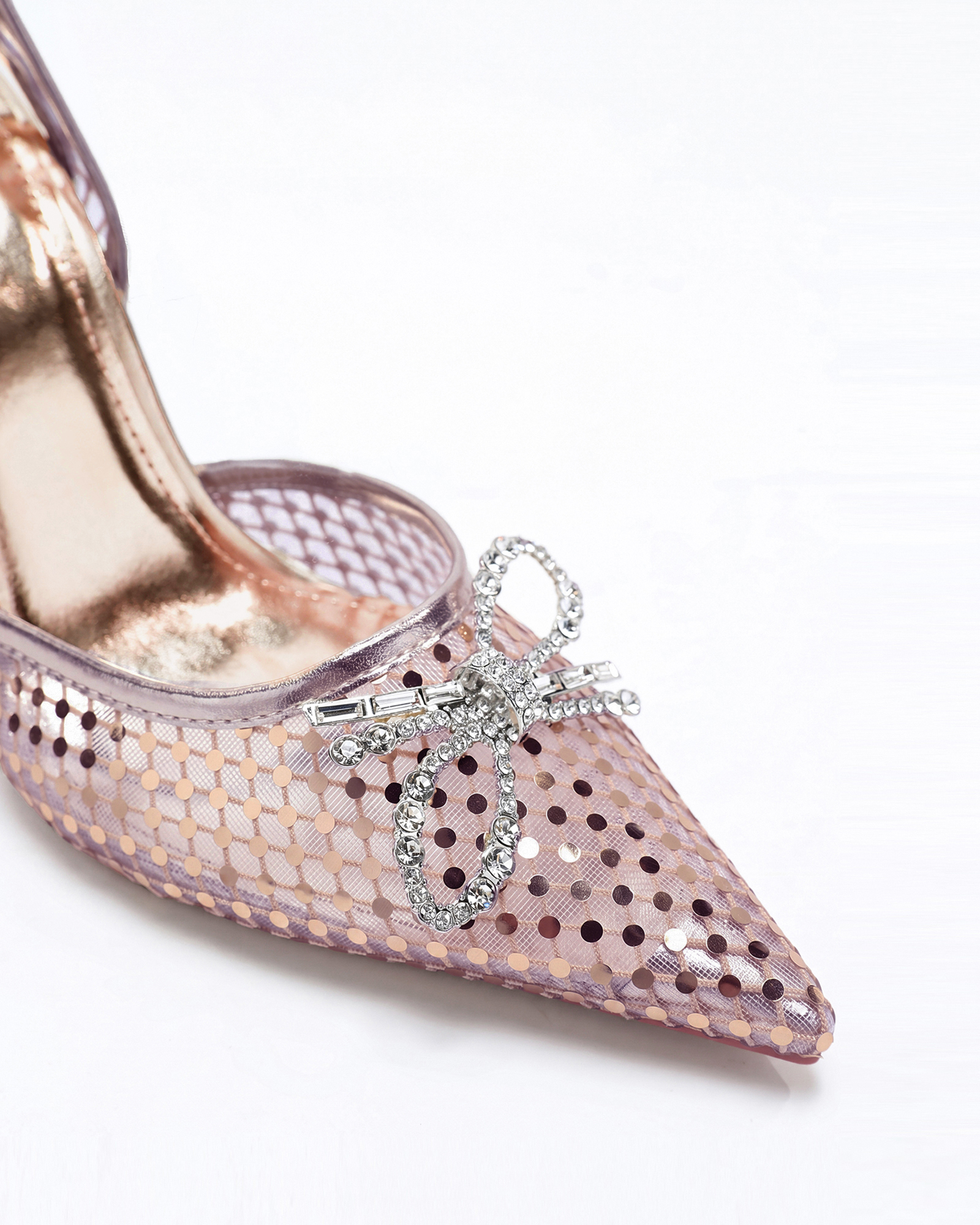 Kaila Polka Dots Bow Slingback Pumps In Pink
