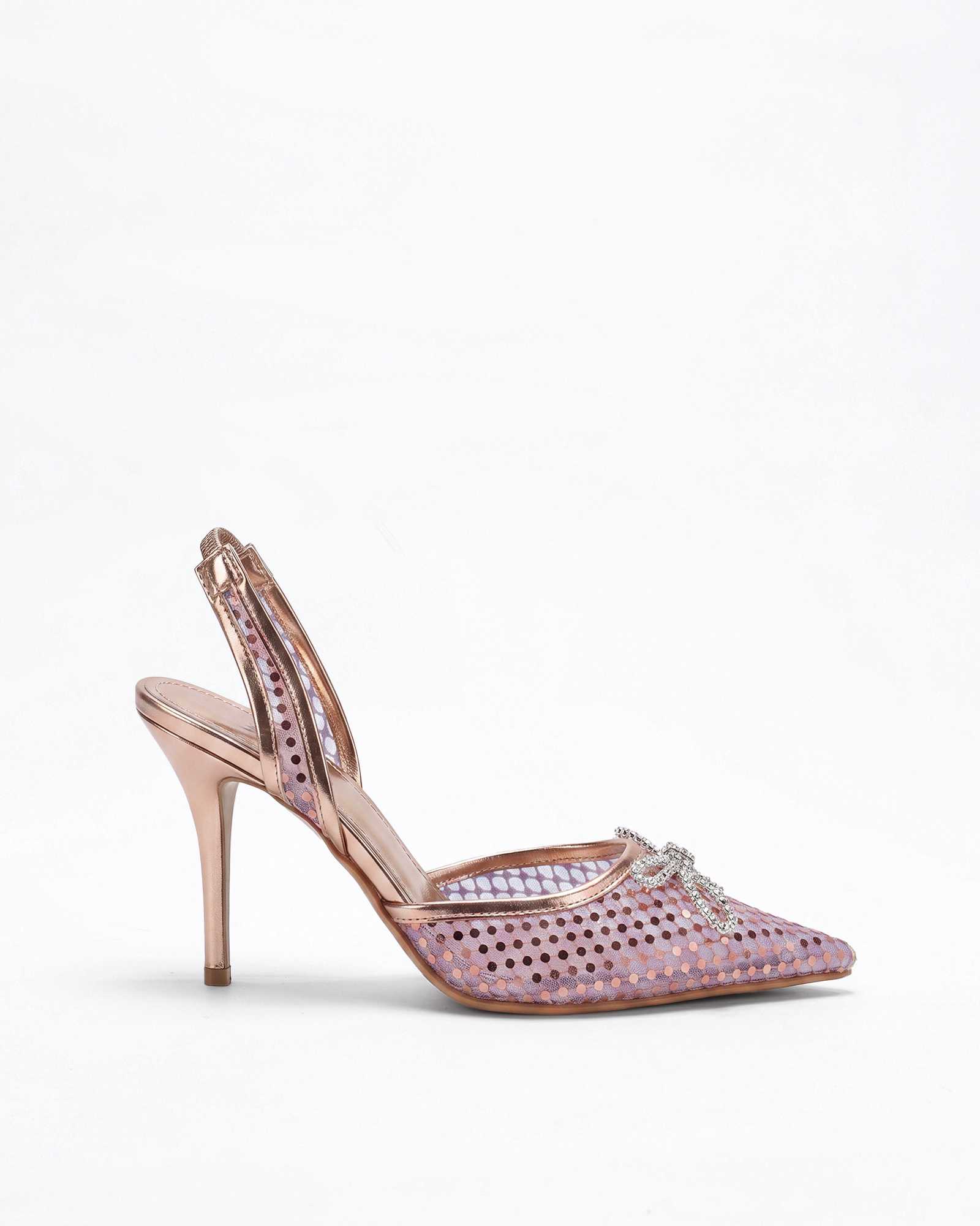 Kaila Polka Dots Bow Slingback Pumps In Pink