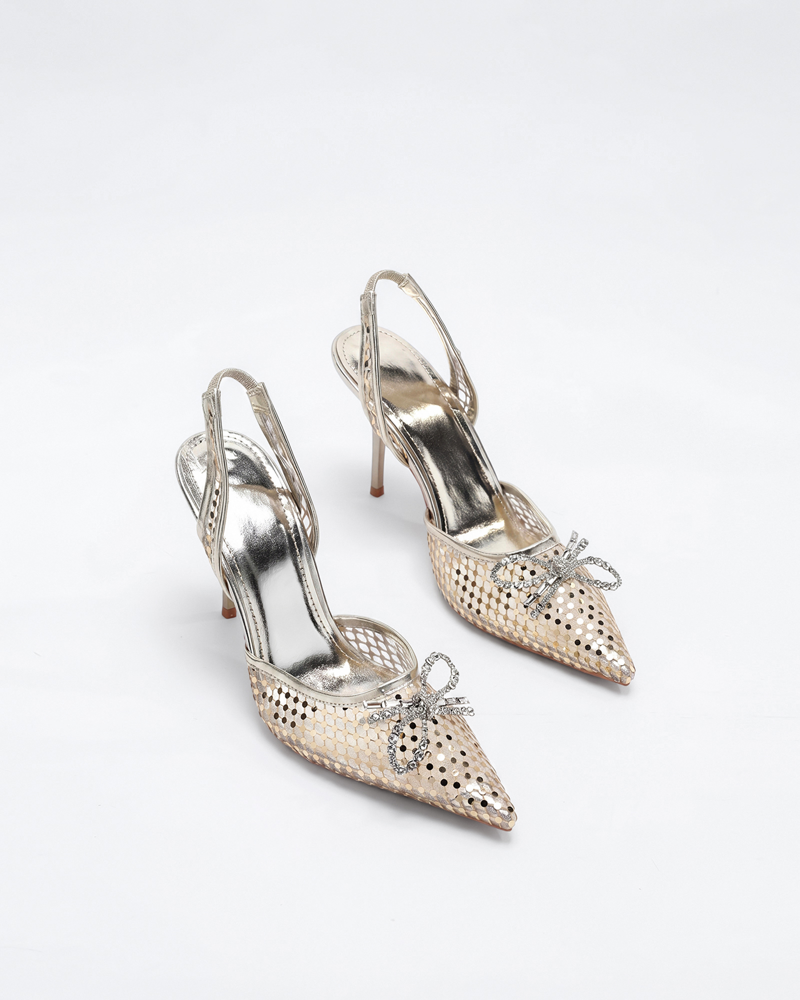 Kaila Polka Dots Bow Slingback Pumps