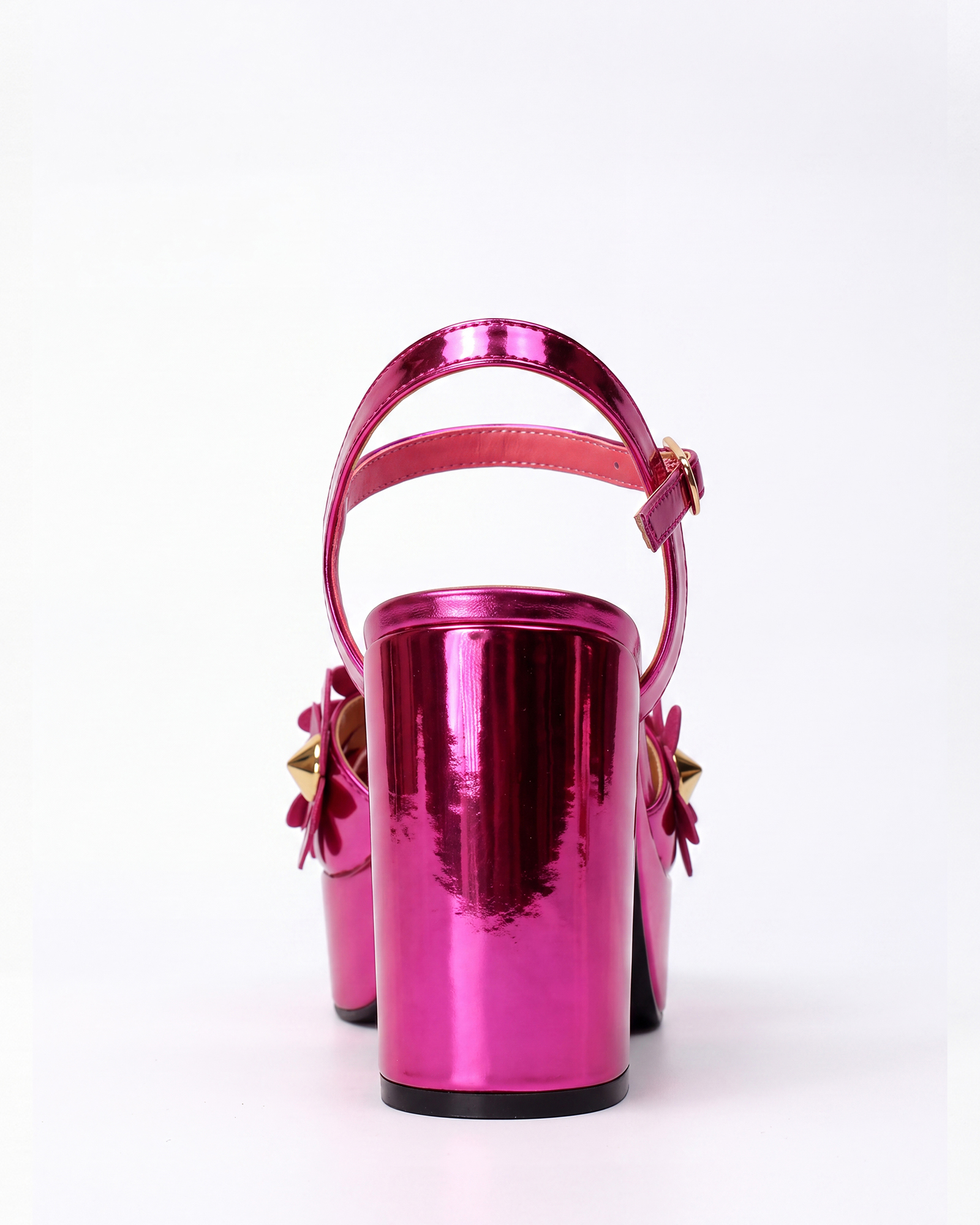 Melite Flower Platform Strap Sandals In Hot Pink