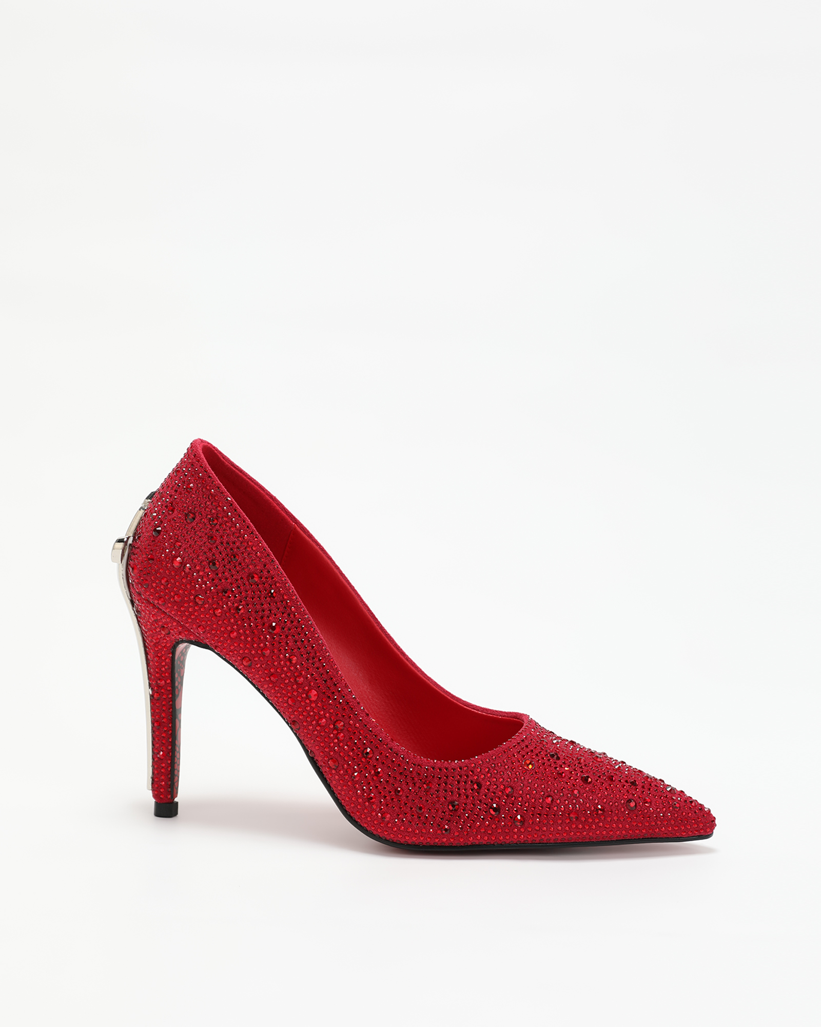 Kun Rhinestone Pumps In Red