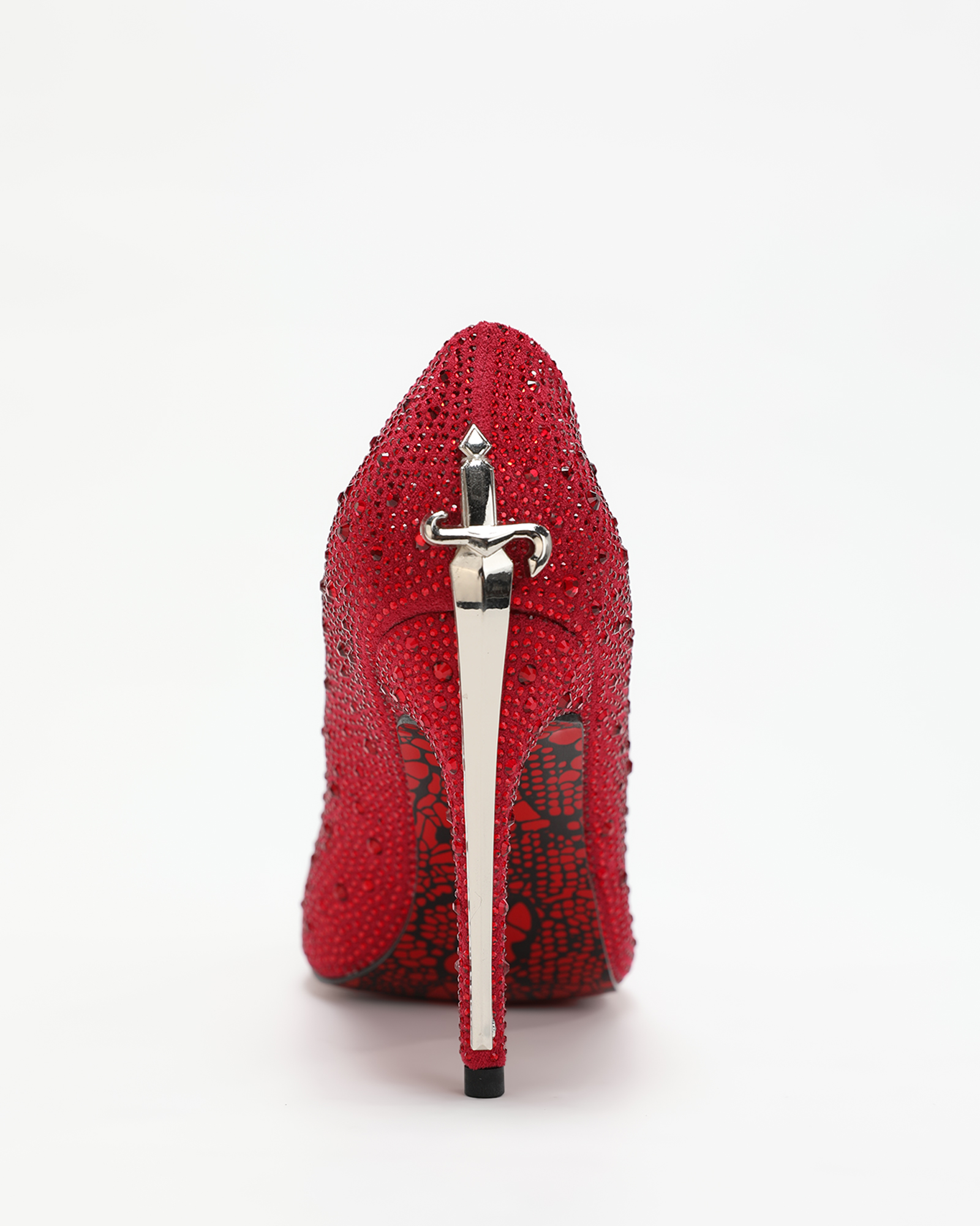 Kun Rhinestone Pumps In Red