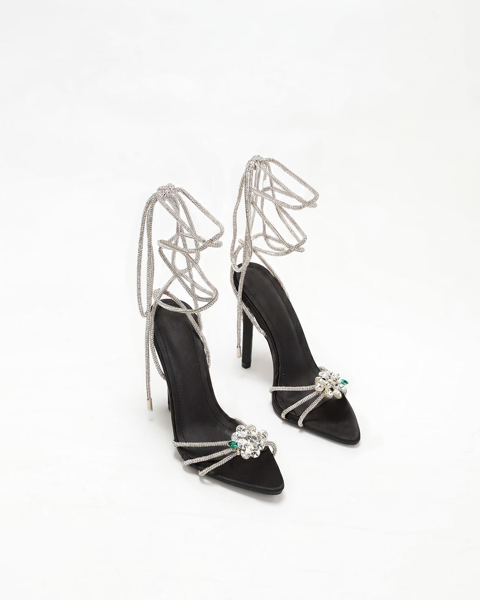 Kyla Sparkle Lace Up Sandals