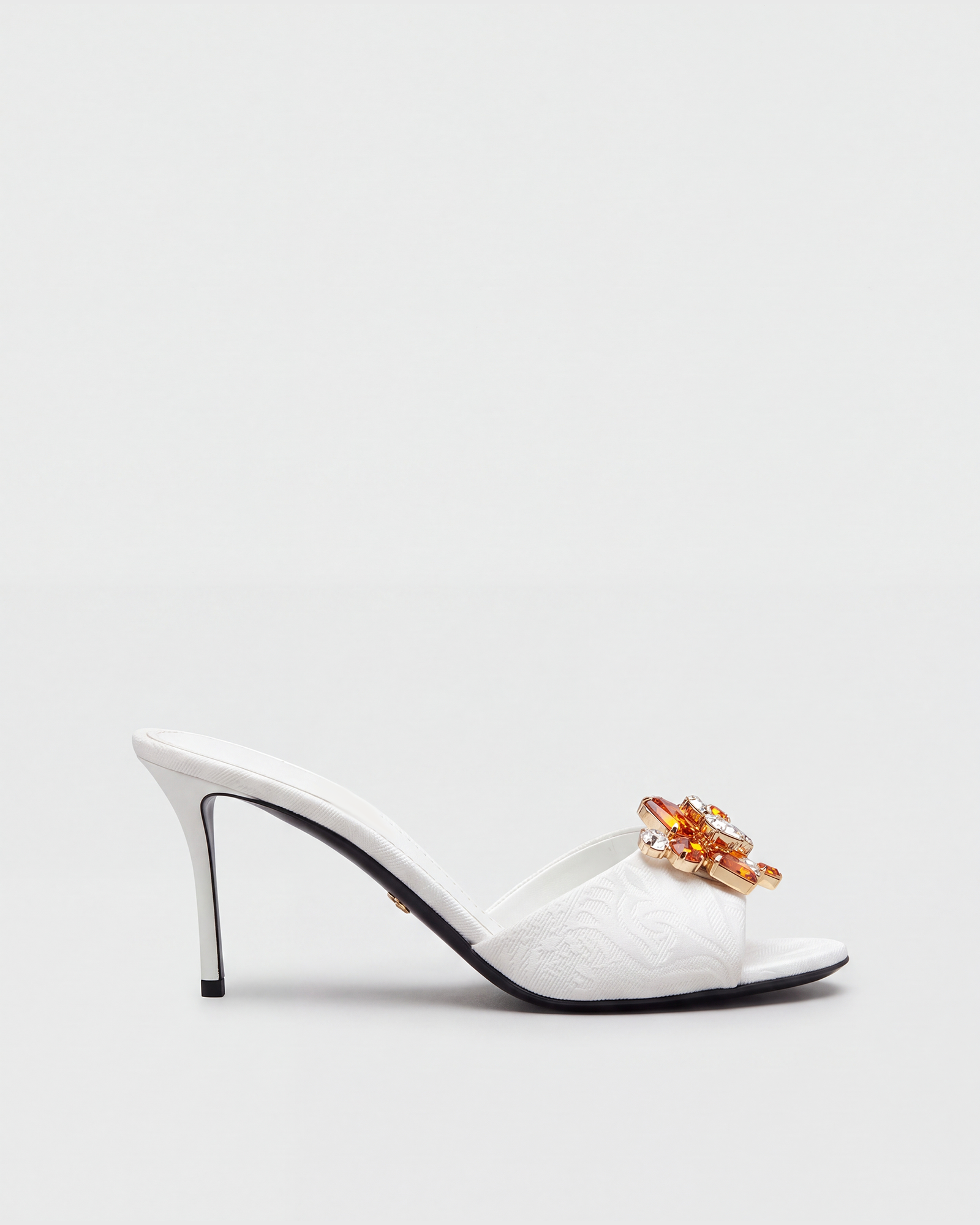 Moe Rhinestone Mules In White·