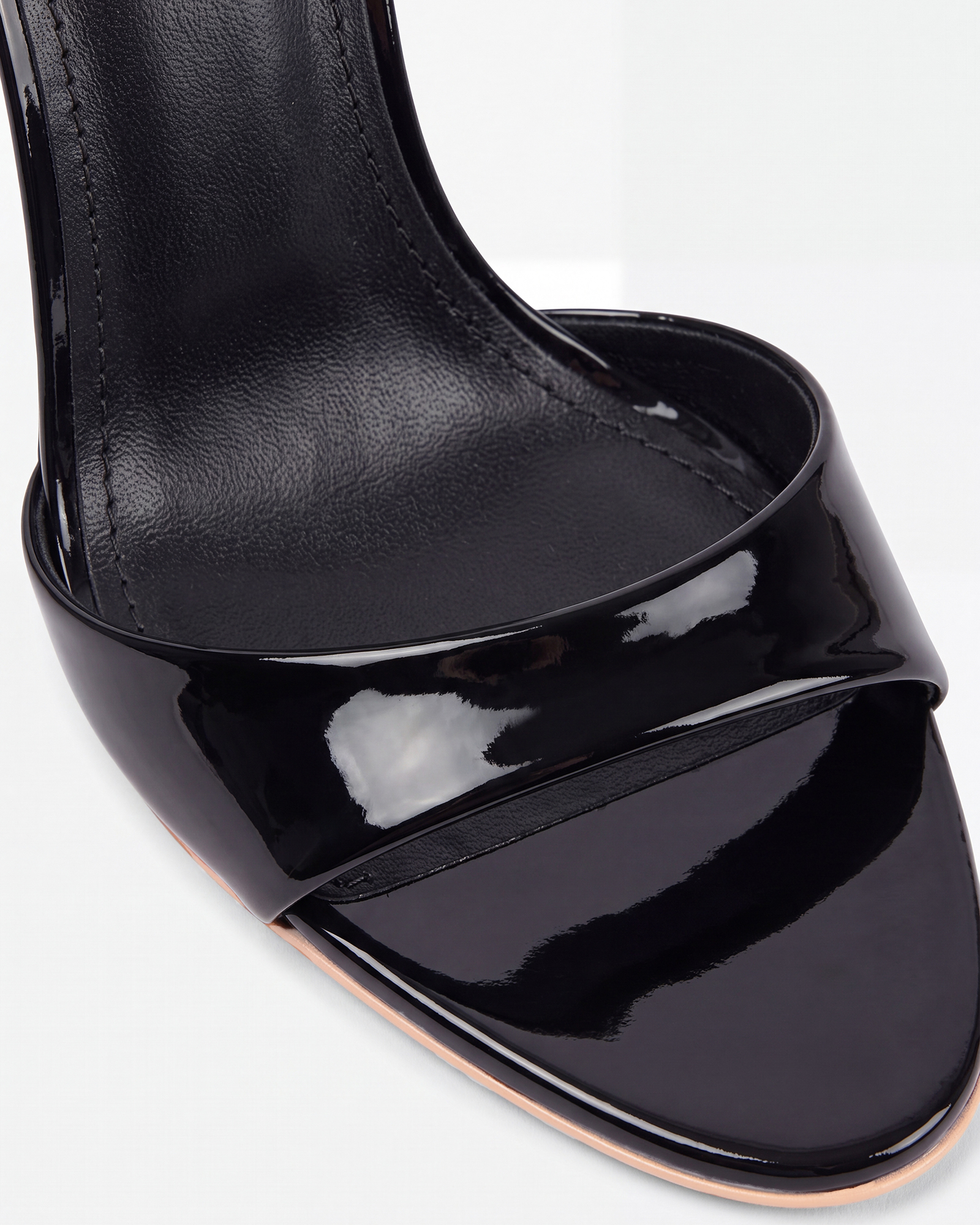 Leslie Patent Leather Mules In Black