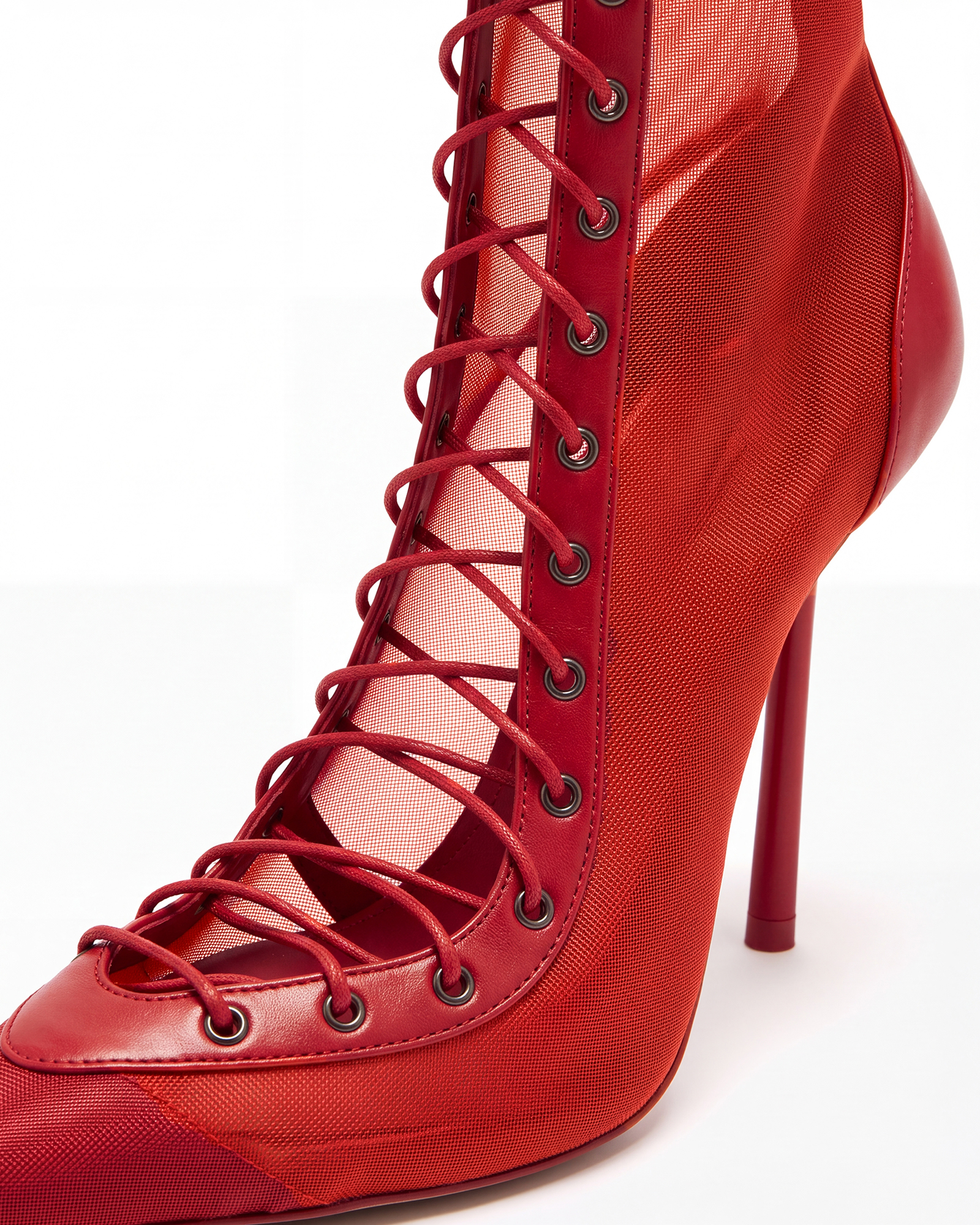 Agnola Lace Up Mesh Splicing Ankle Boots