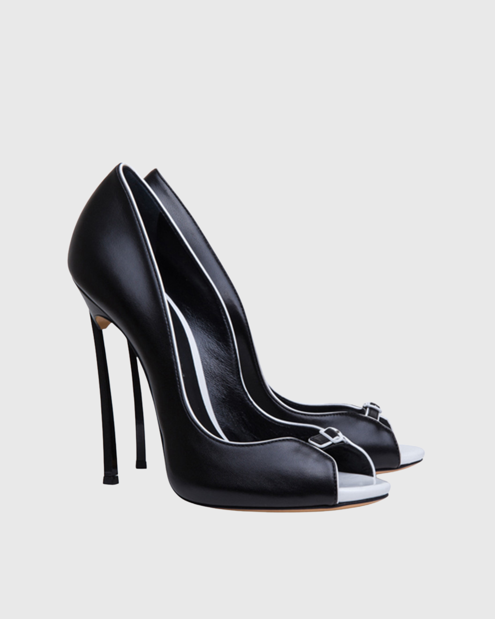 Leandra Open Toe Splicing Pumps In Black