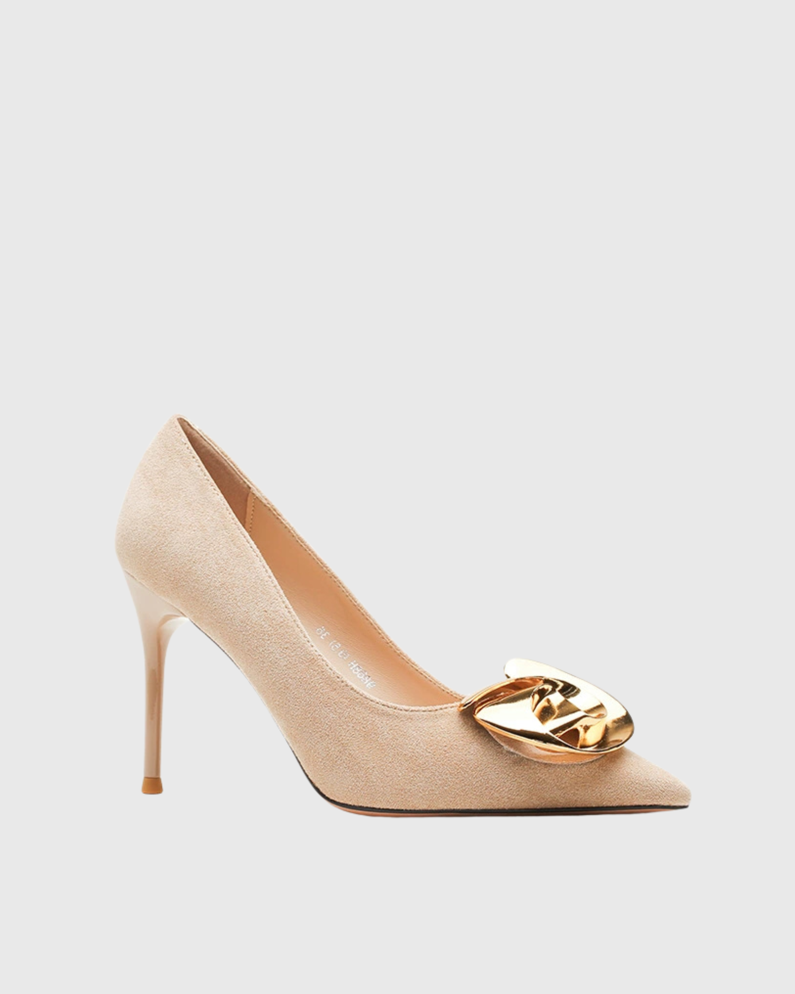 Yanaba Metal Flower Pumps In Beige