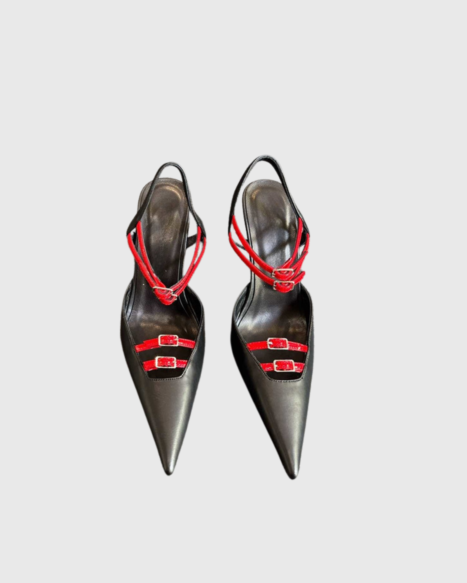 Rhea Strap Bow Slingback Pumps in Black