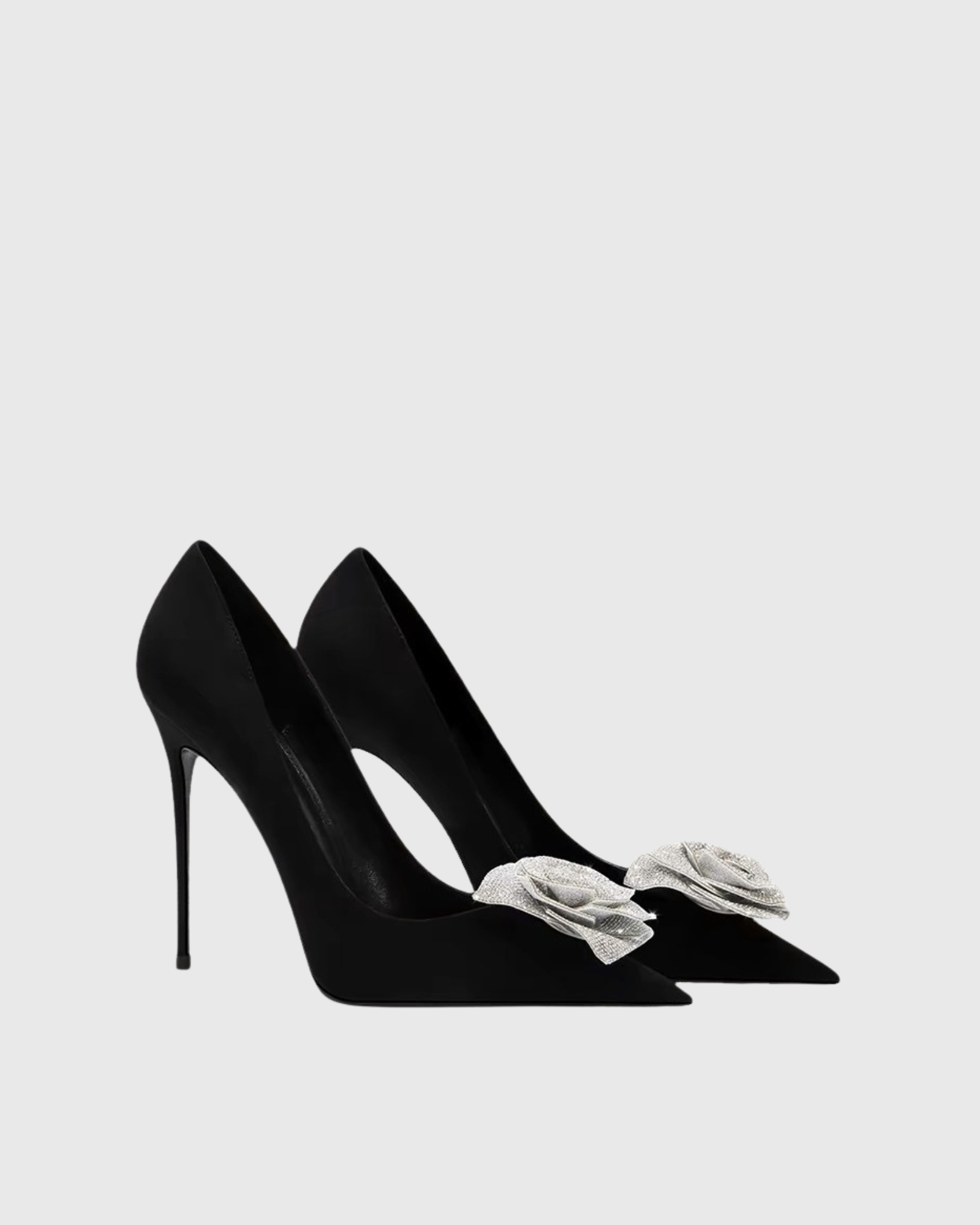 Zadie Rhinestone Flower Velvet Pumps