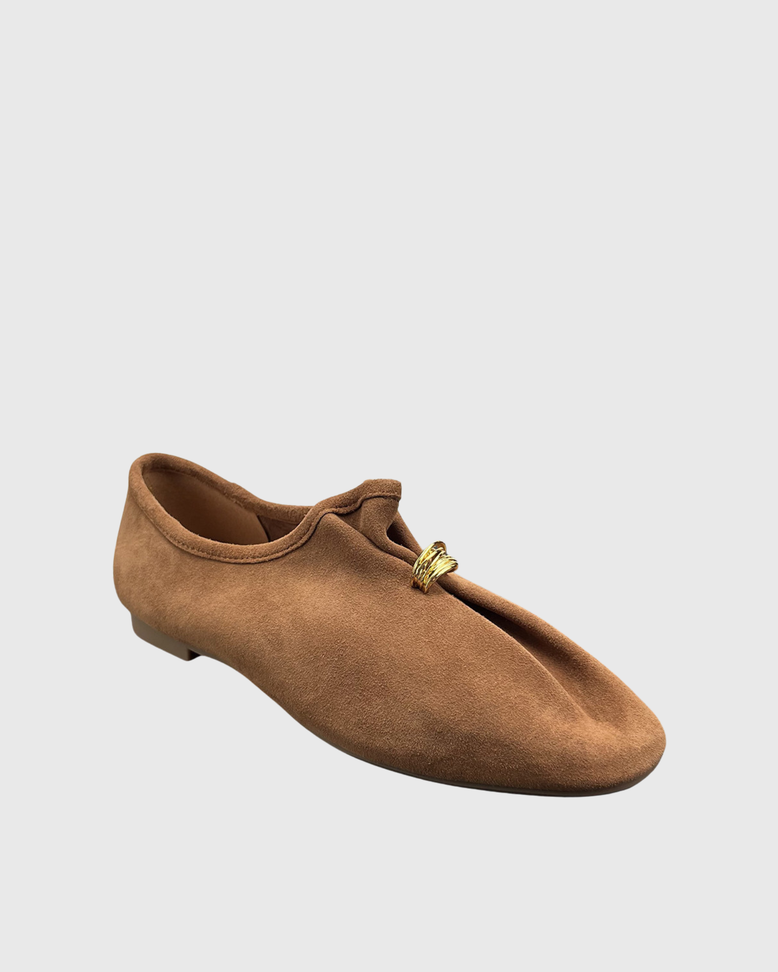 Noeva Suede Glove Flats In Khaki