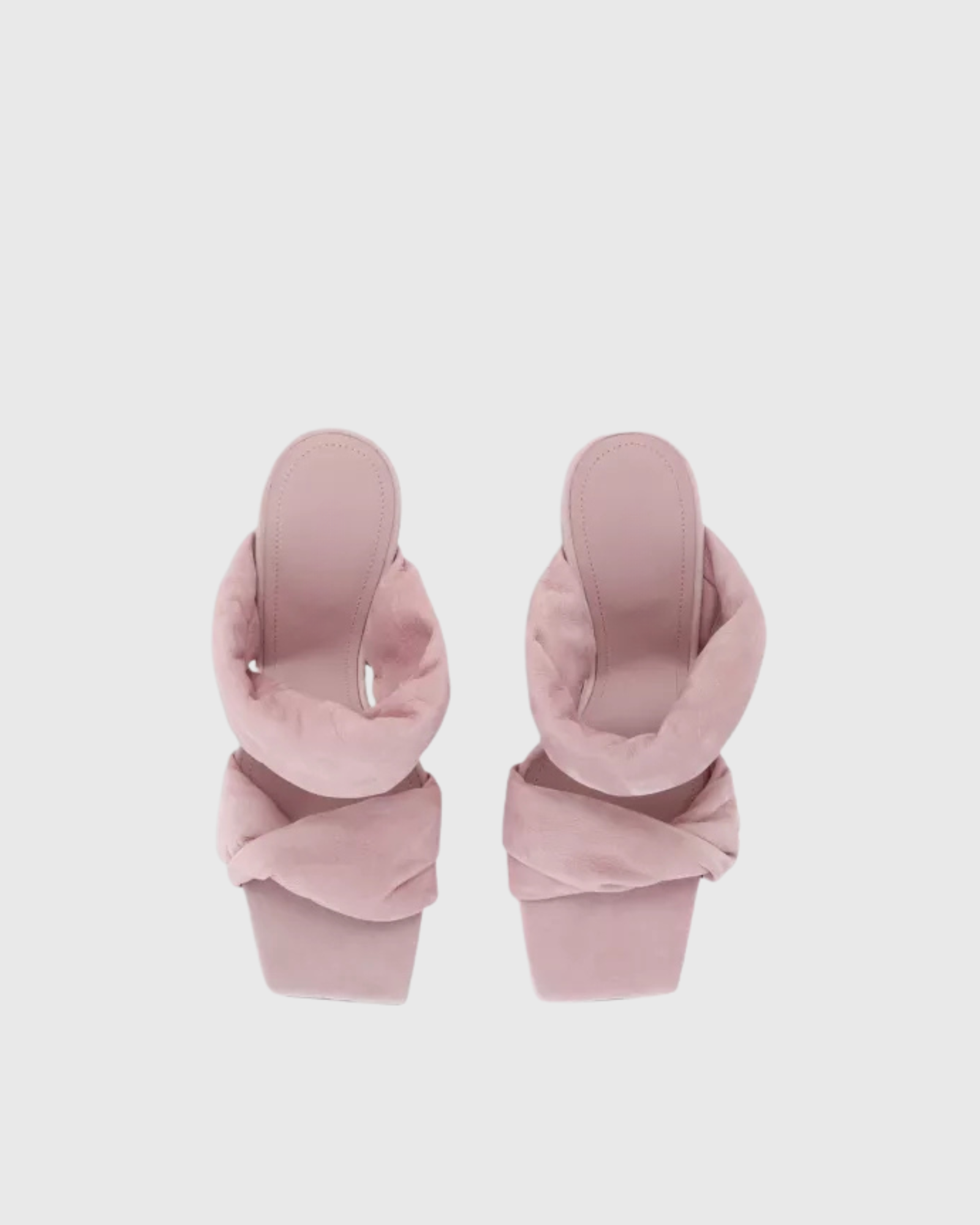 Giuseppa Twisted Wedge Mules In Blush