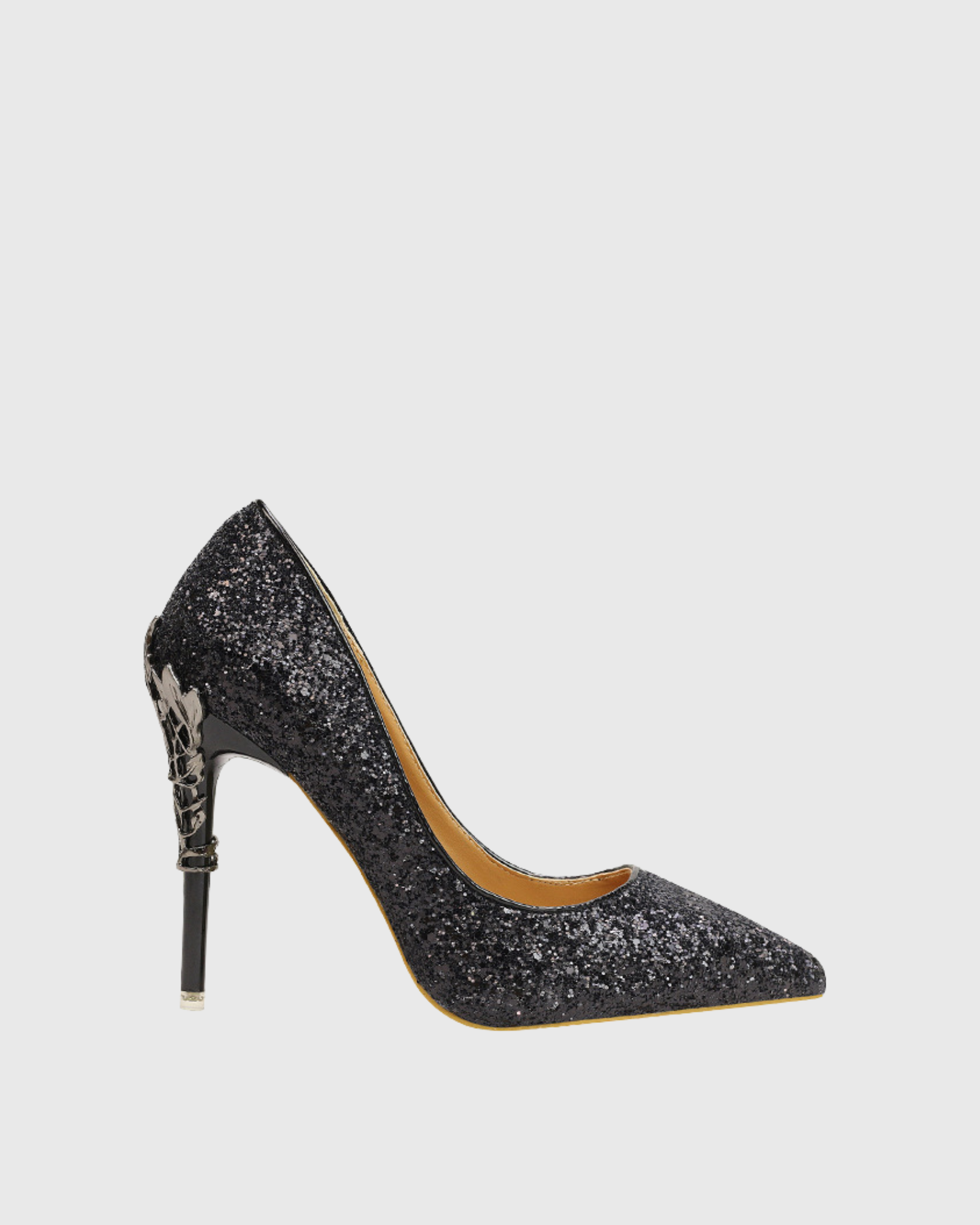 Cleo Flower Heel Sequin Pumps In Black