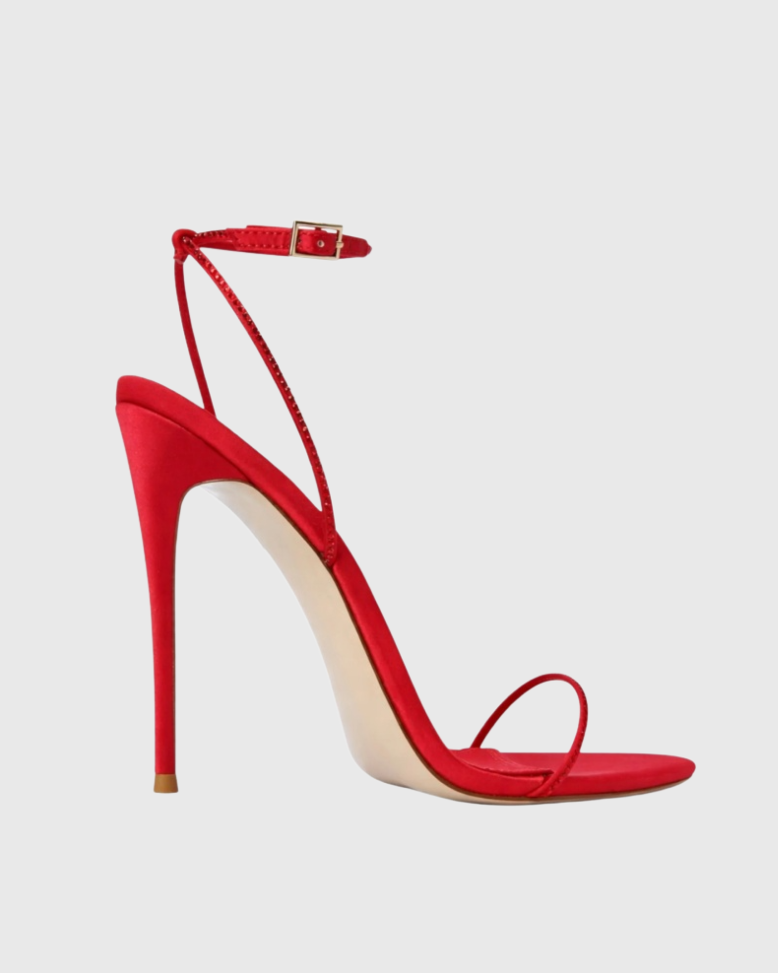 Lunelle Strap Rhinestone Sandals In Red