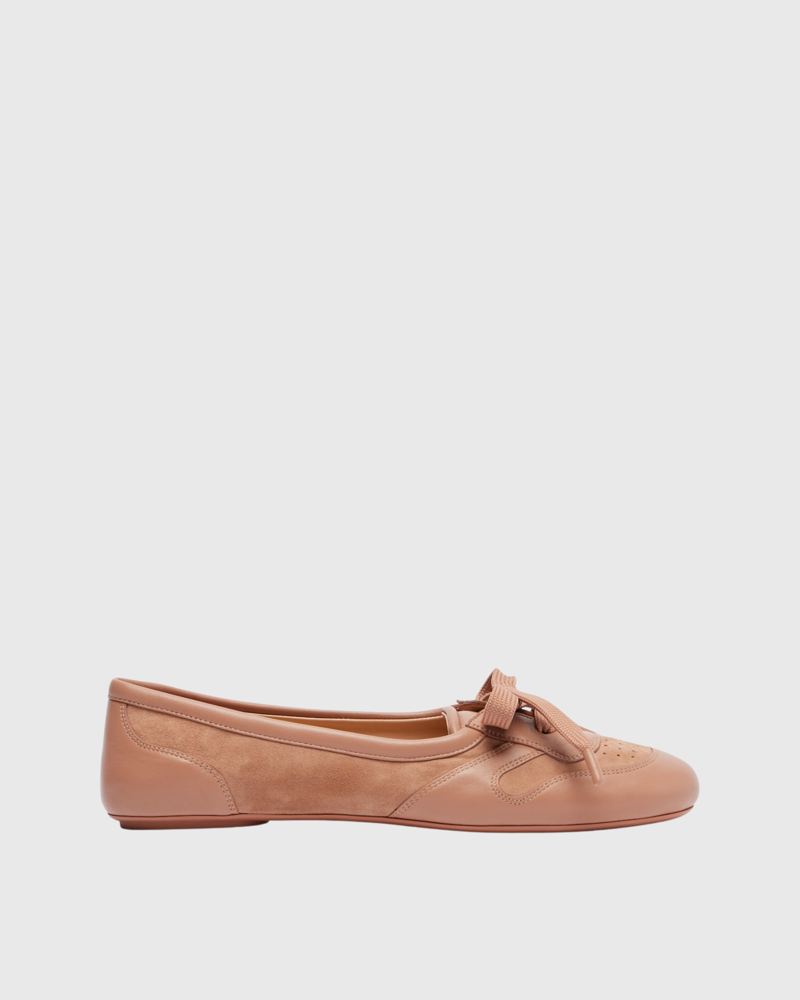 Juta Tie Up Trimmed Ballet Flats In Brown