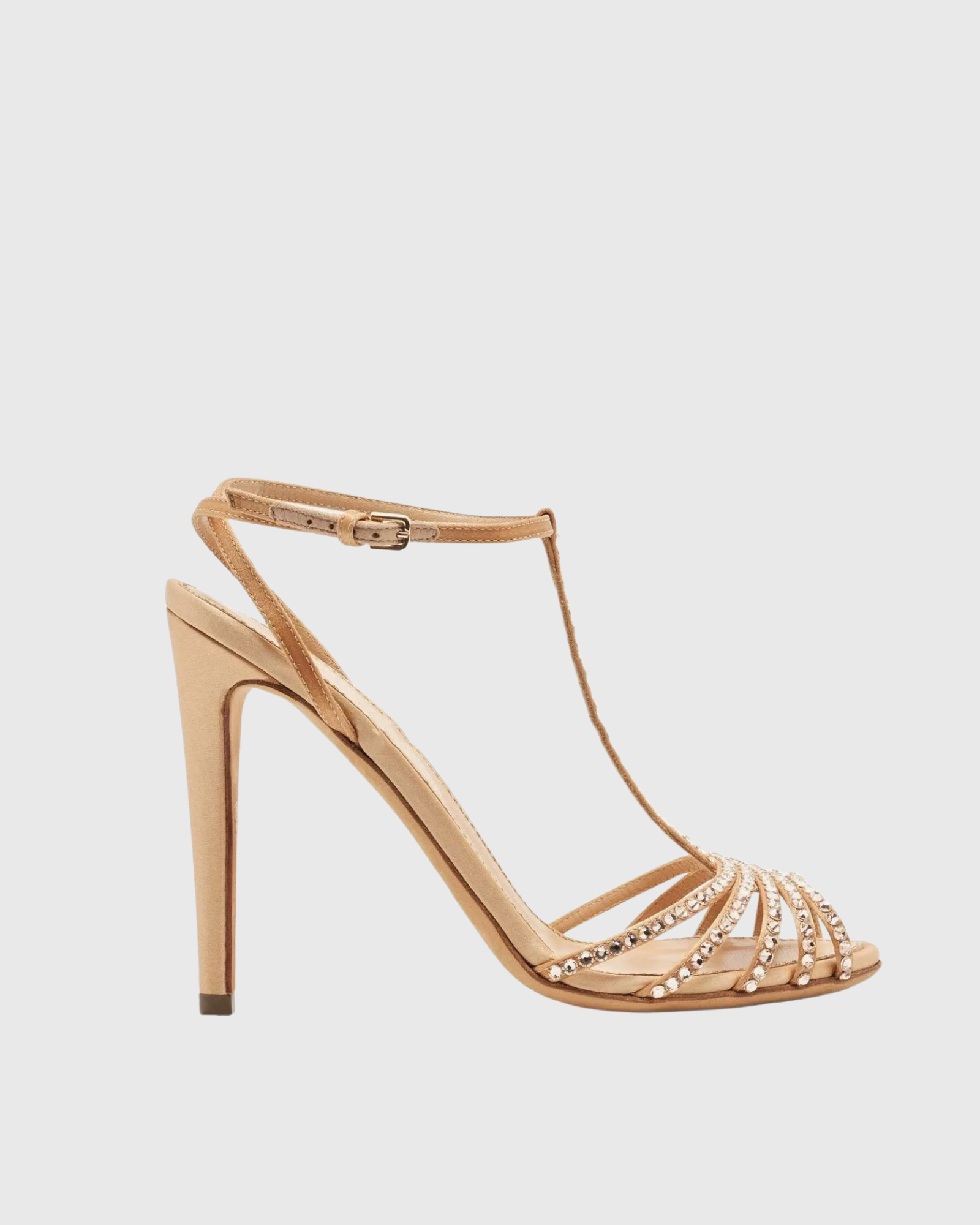 Royce Rhinestone Open Toe Sandals in Gold