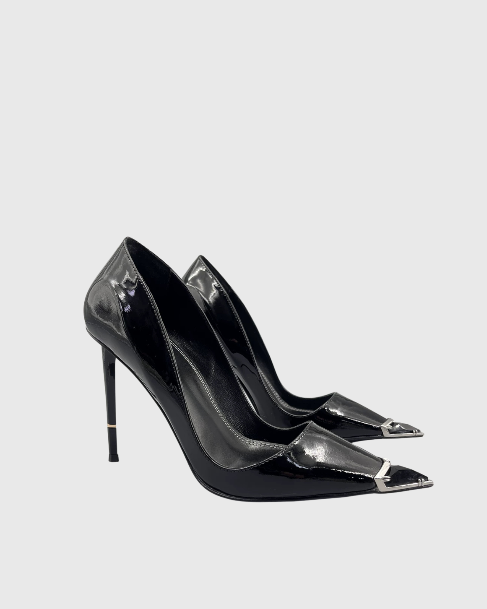 Honora Metallic Patent Stiletto Pumps In Black