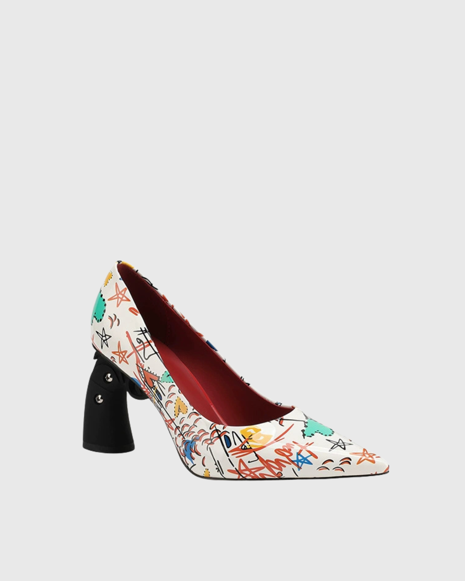 Roxie Printed Graffiti Pumps In White