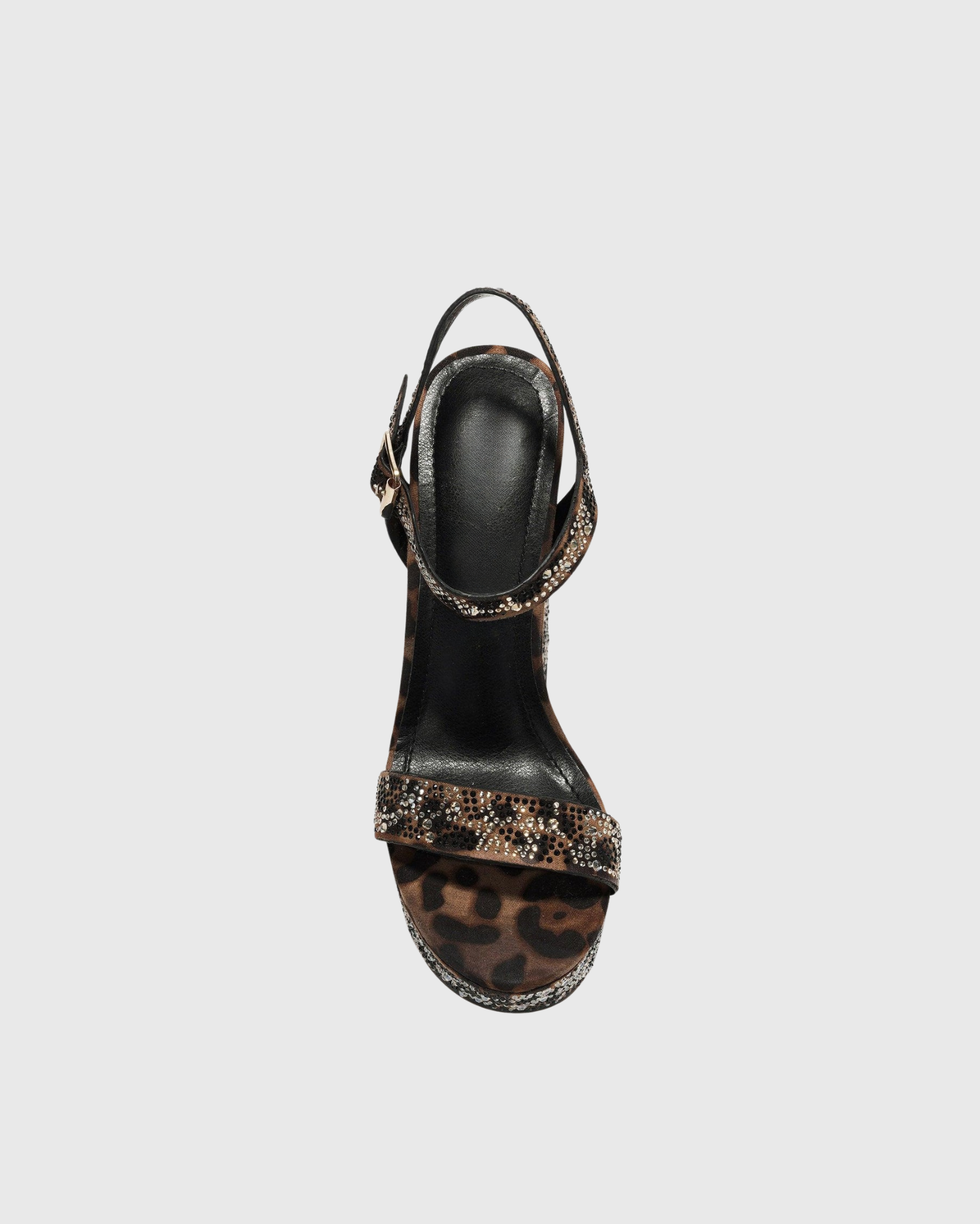 Noreva Rhinestone Leopard Print Platform Sandals