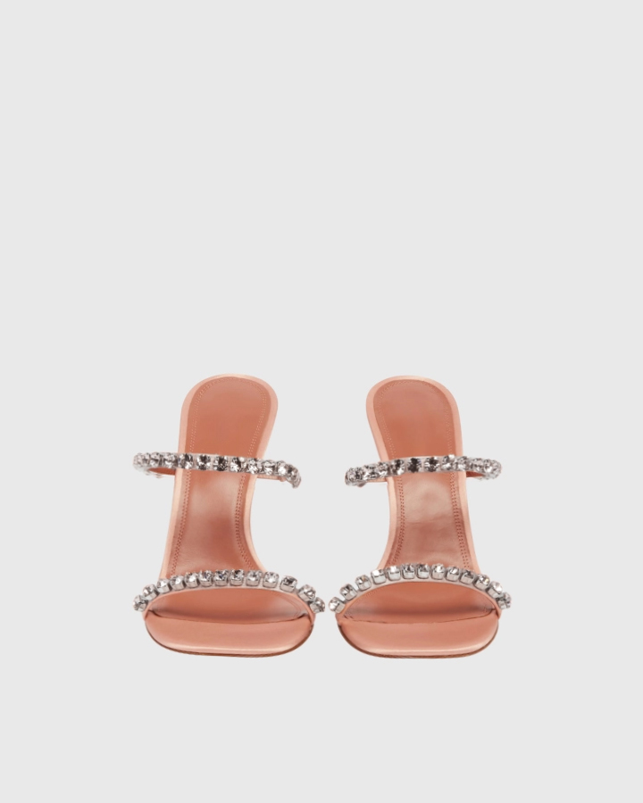 Cynara Rhinestone Stiletto Mules In Nude
