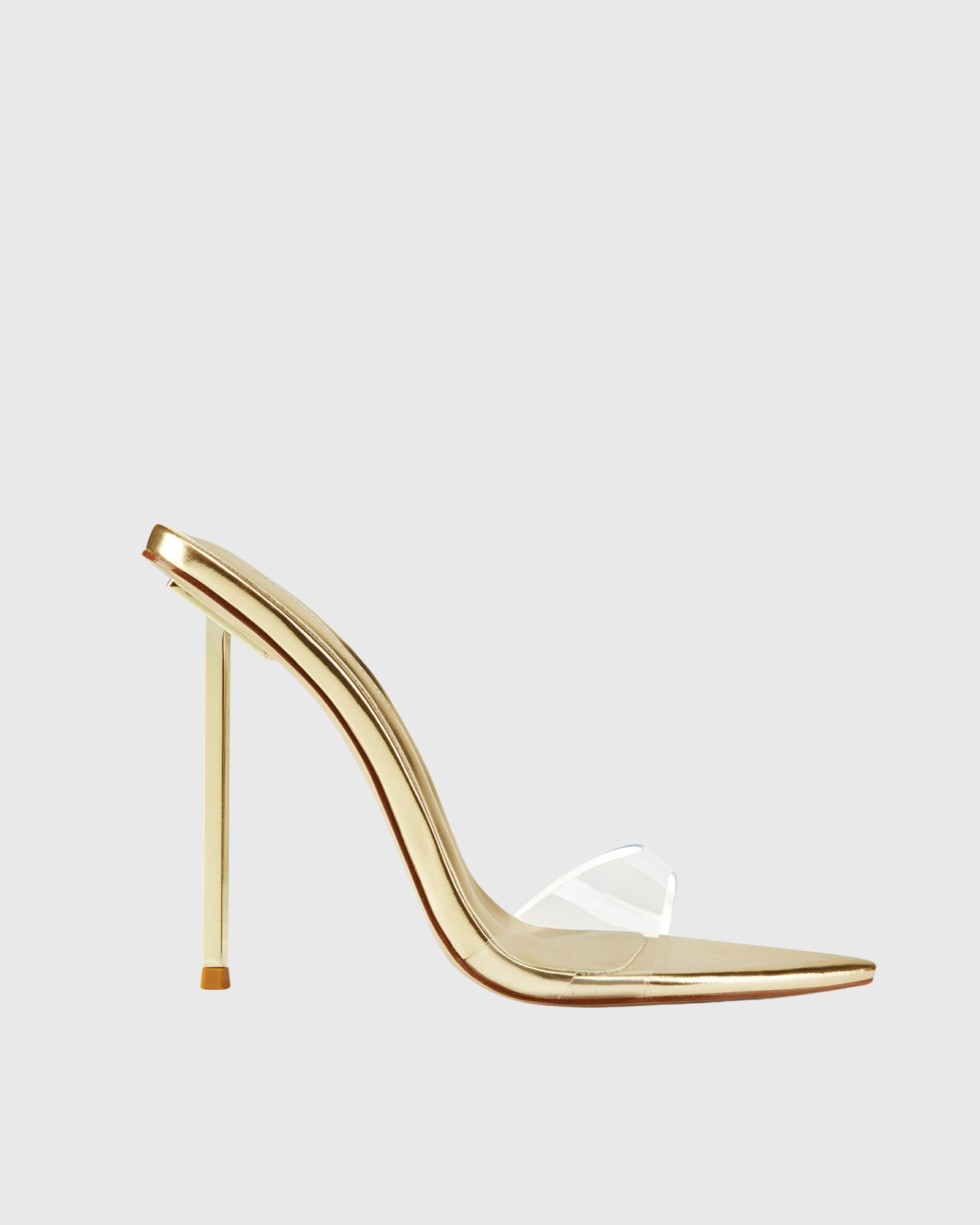 Luxira PVC Stiletto Mules In Gold