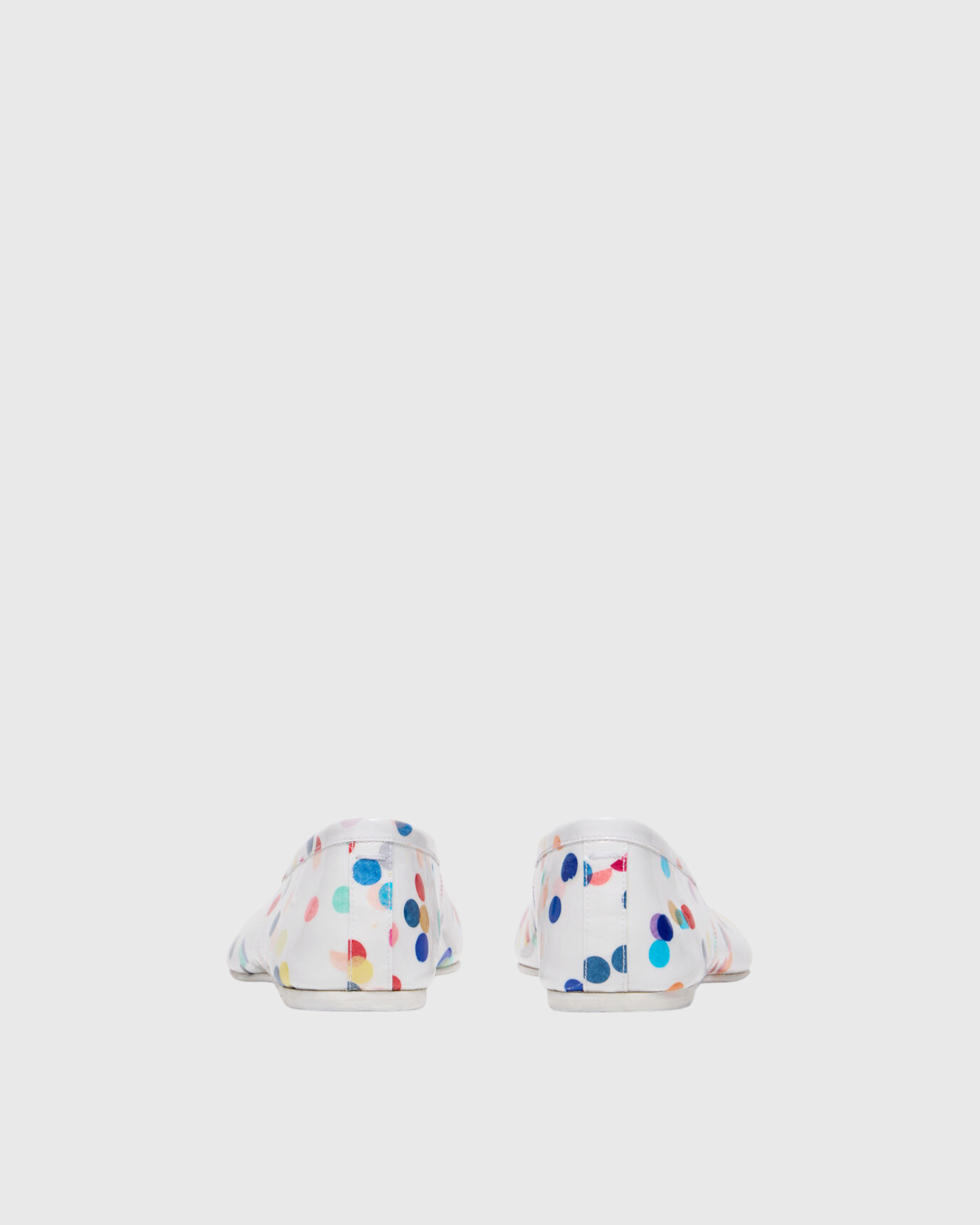Clara Leather Dot Ballet Flats In White