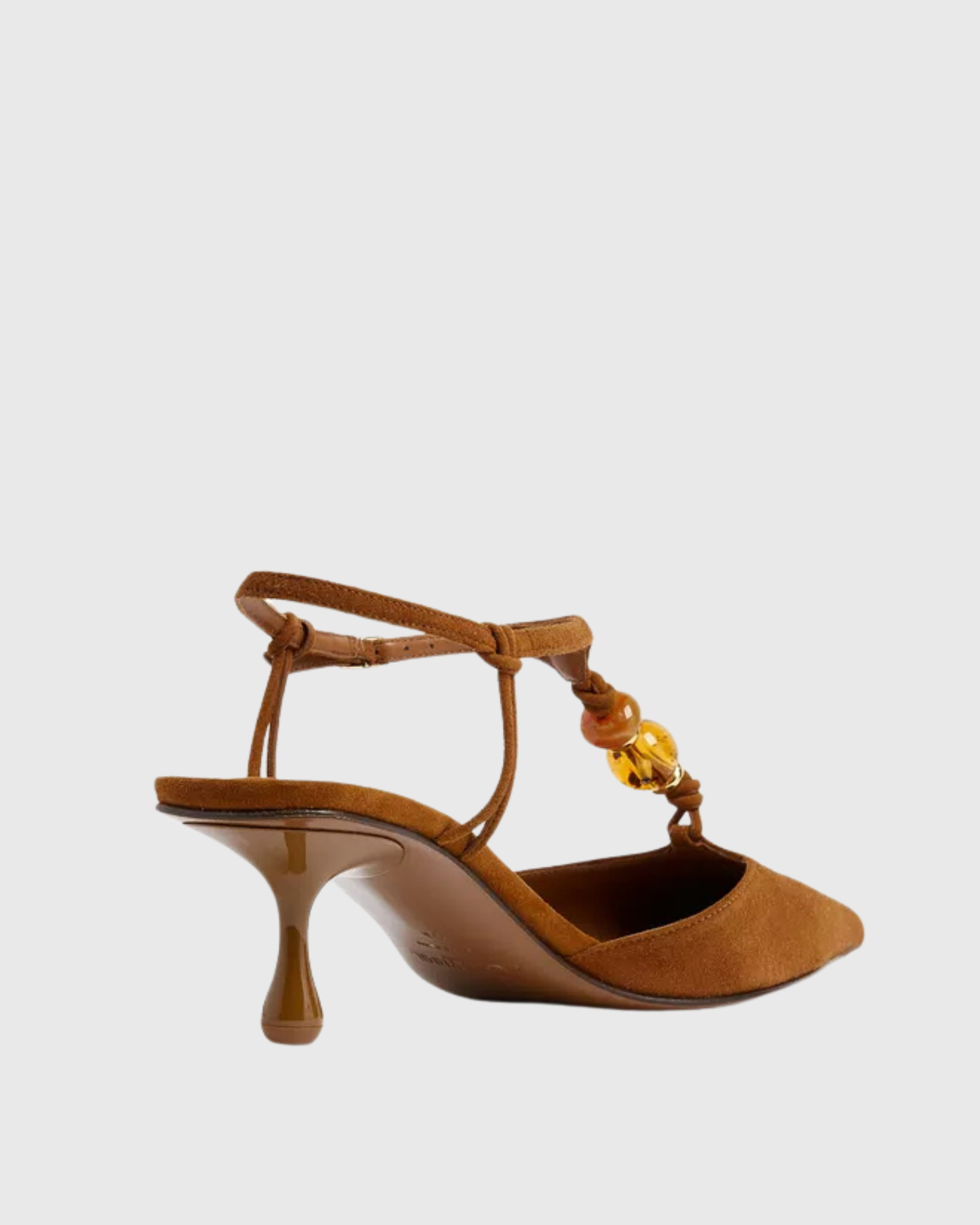 Nyvelle Beaded Strap Sandals In Caramel