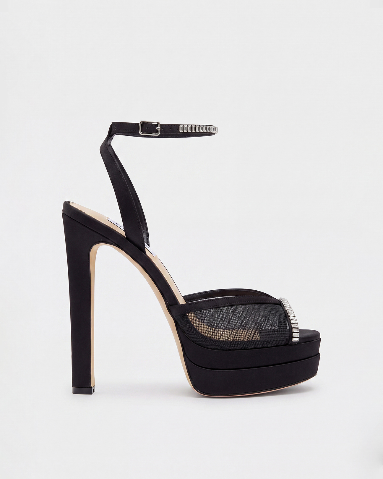 Cary Peep Toe Platform Sandals In Black