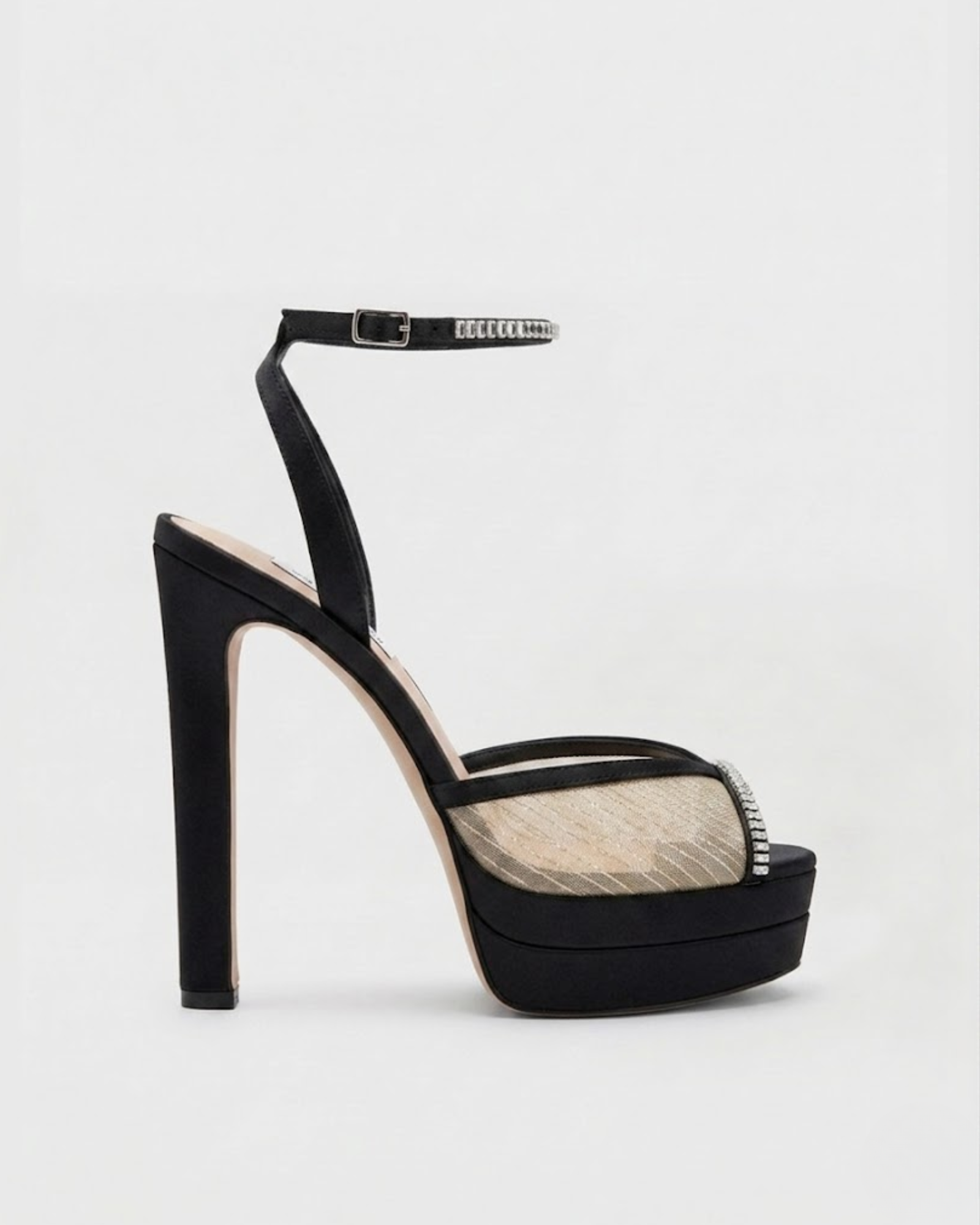 Cary Peep Toe Platform Sandals In Black