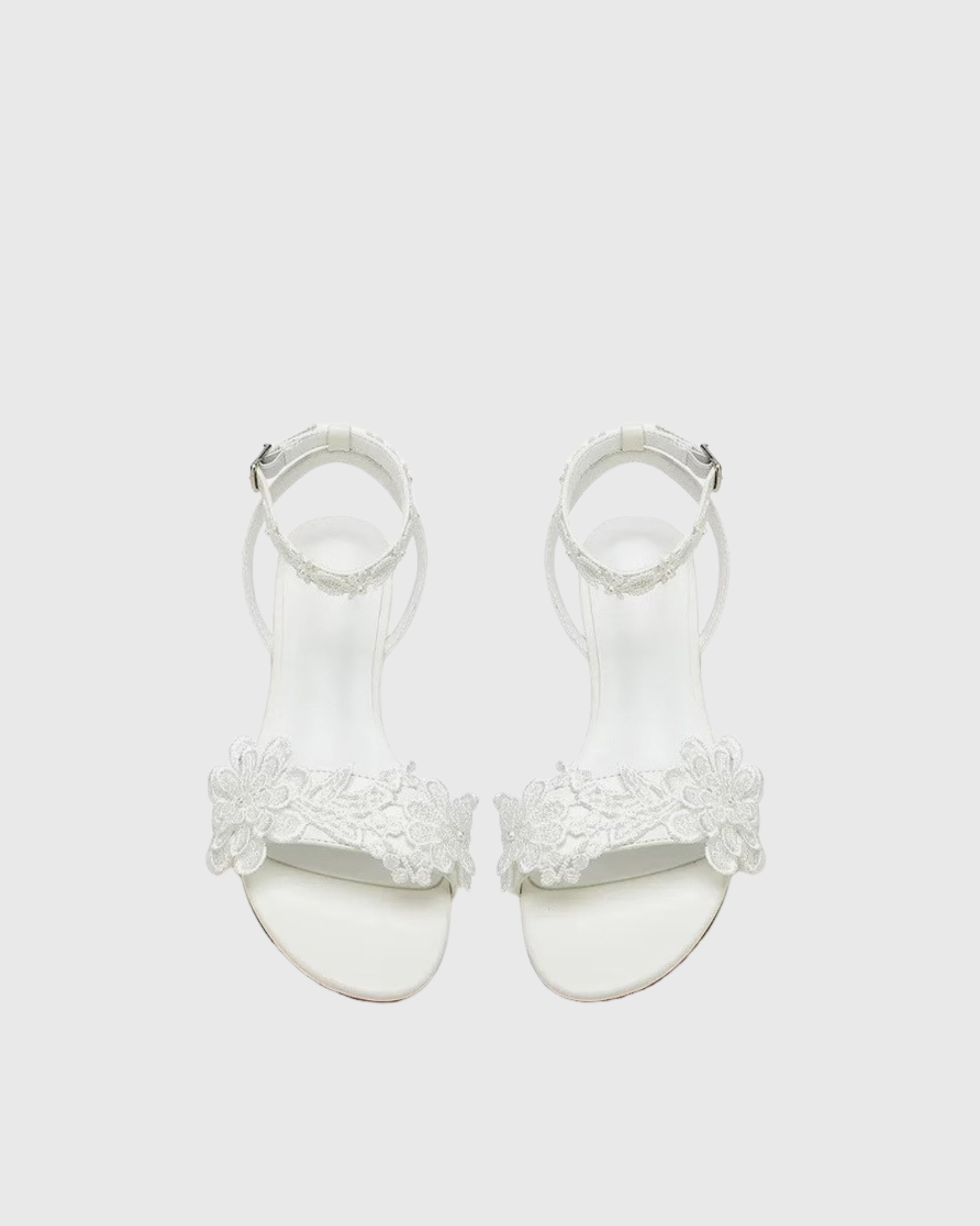 Jean Strap Floral Lace Flat Sandals
