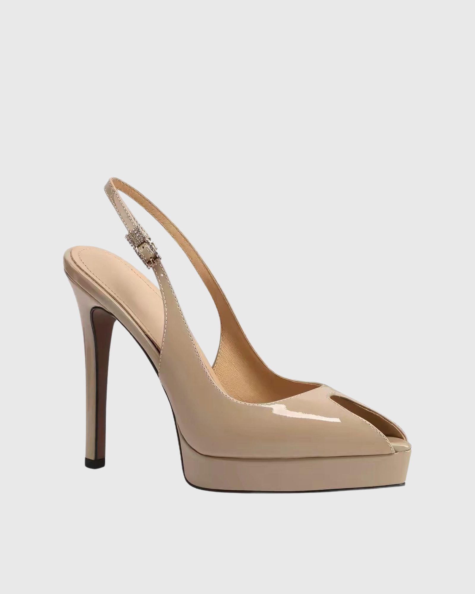 Jagna Peep Toe Platform Pumps In Nude