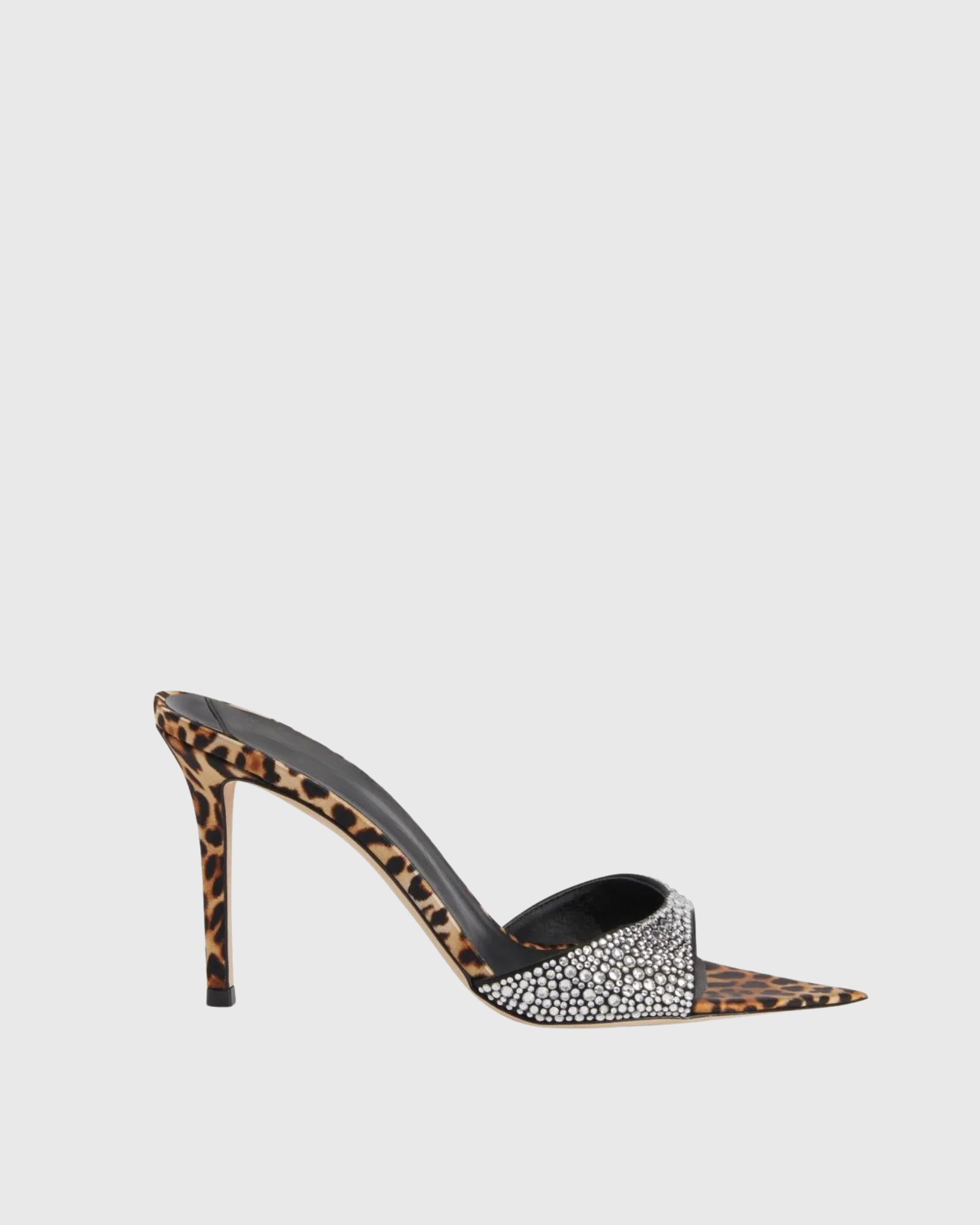Amara Leopard Crystal Pointed Mules