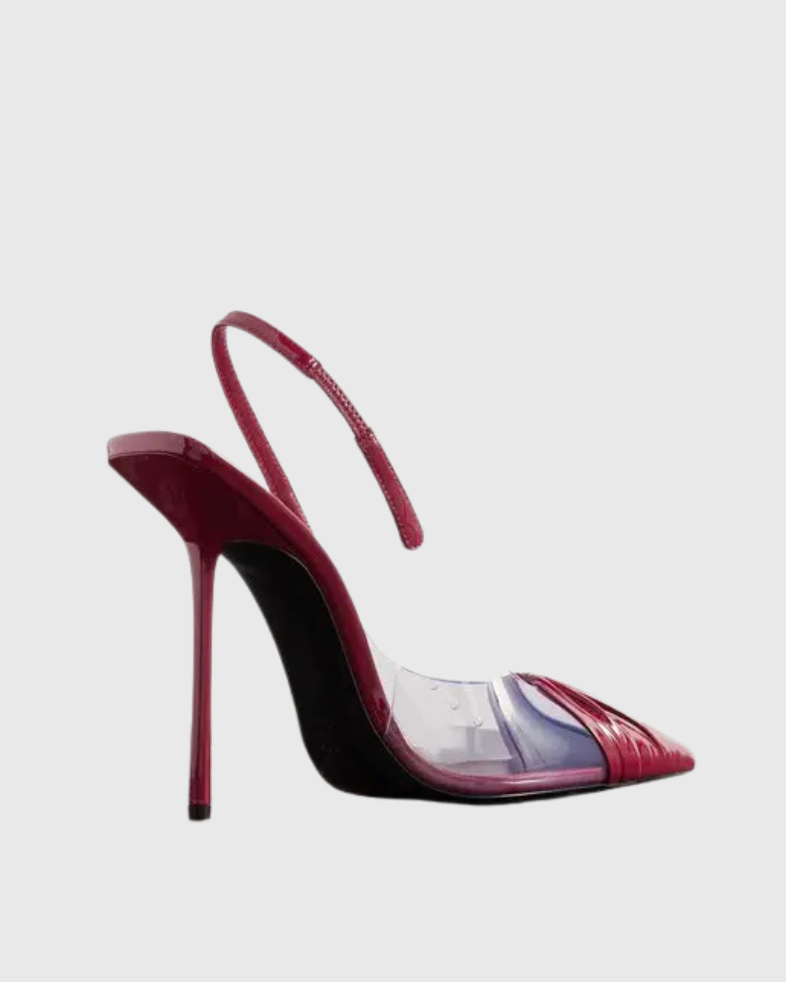 Meloria PVC Ruched Sandals In Burgundy