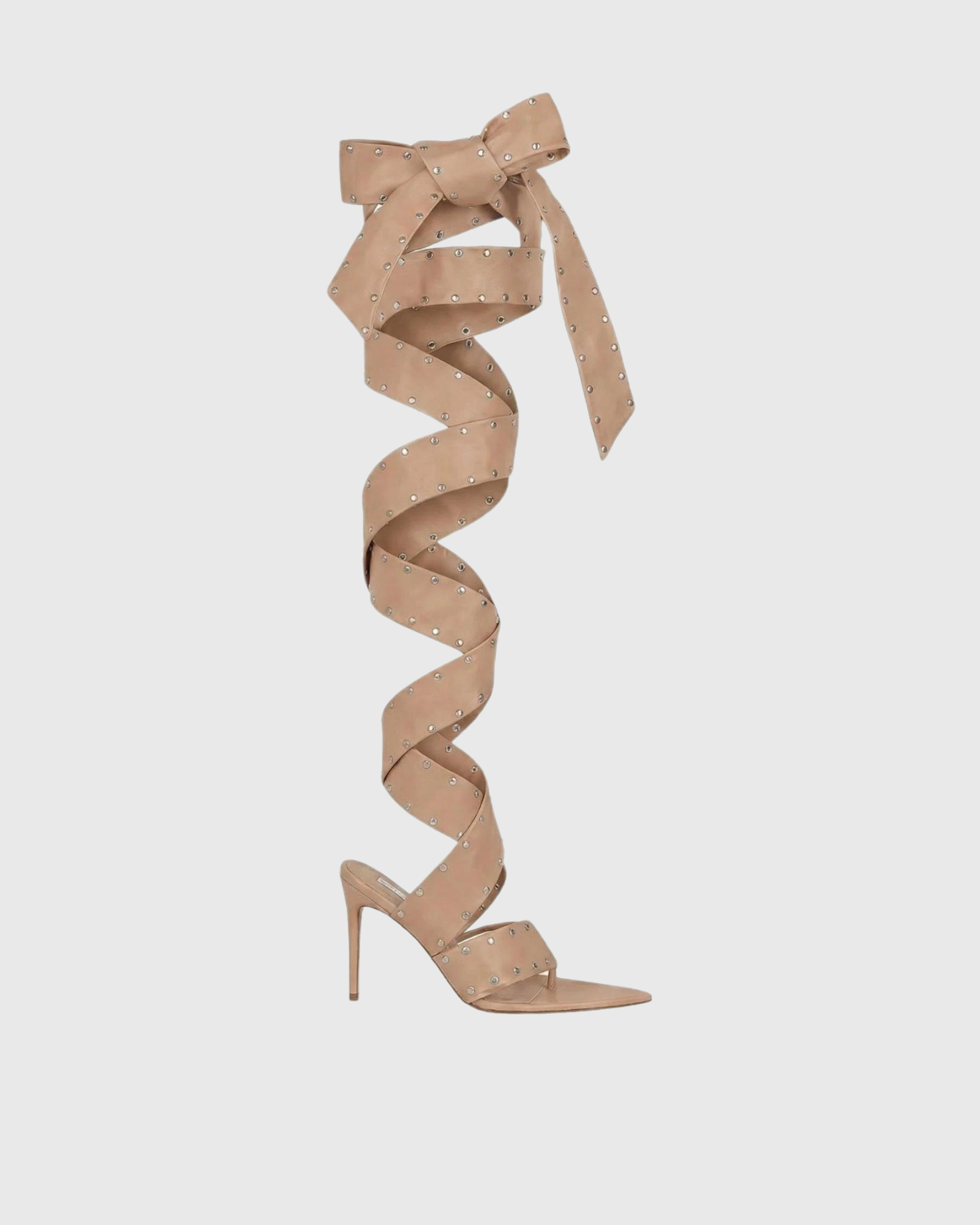 Lea Rivet Lace Up Sandals In Nude